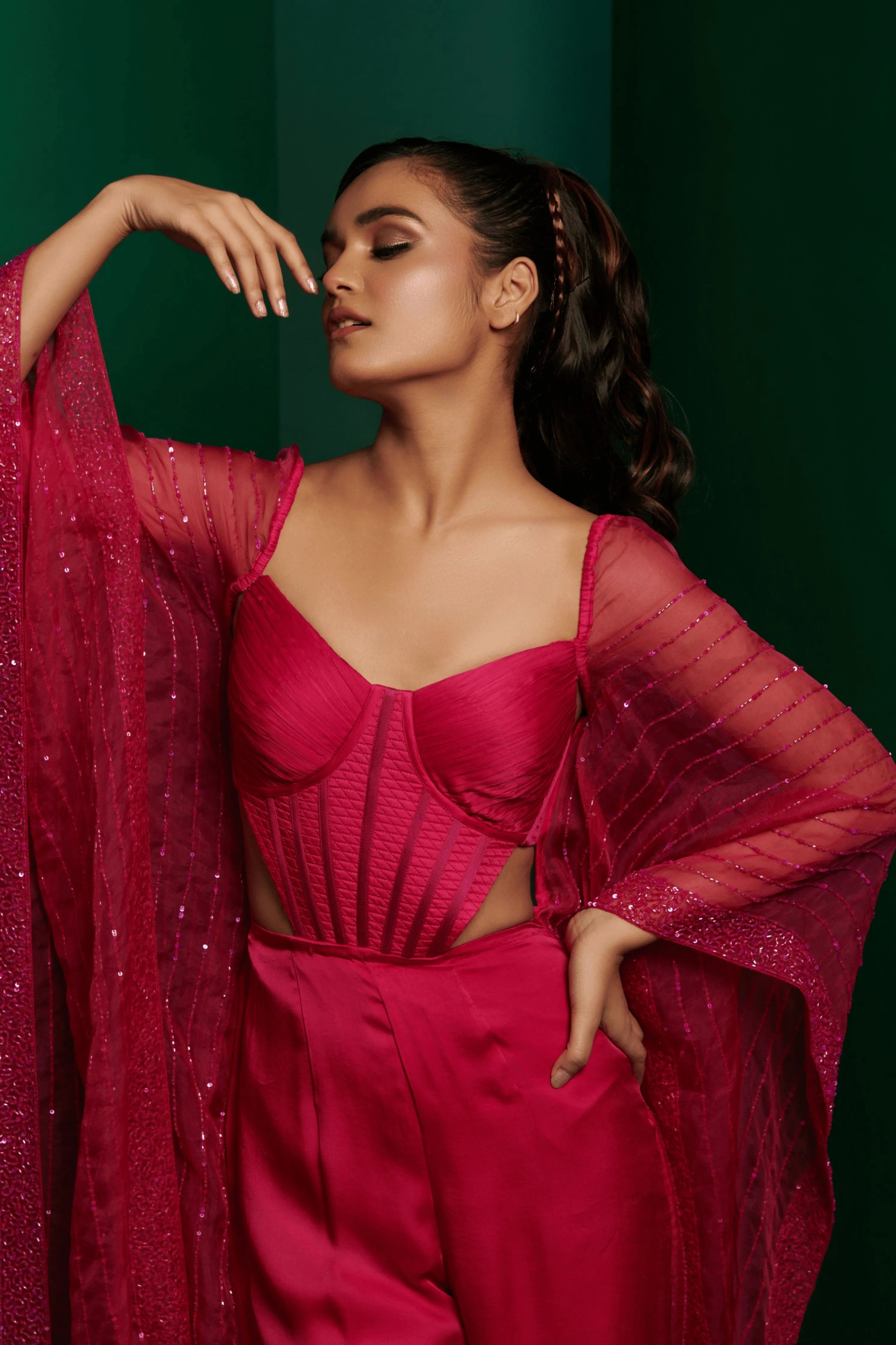 Hot PinkEmbellished Jumpsuit
