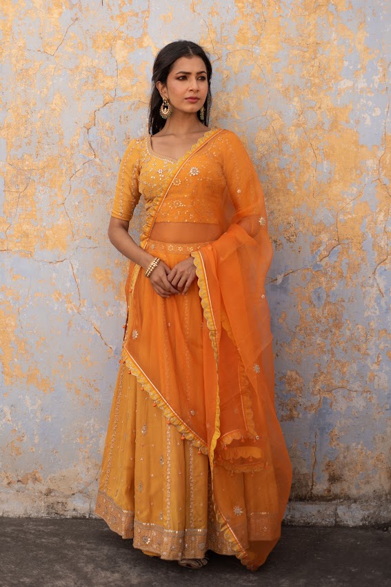 Kesariya Lehenga Set