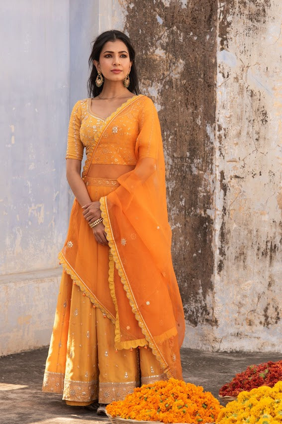 Kesariya Lehenga Set
