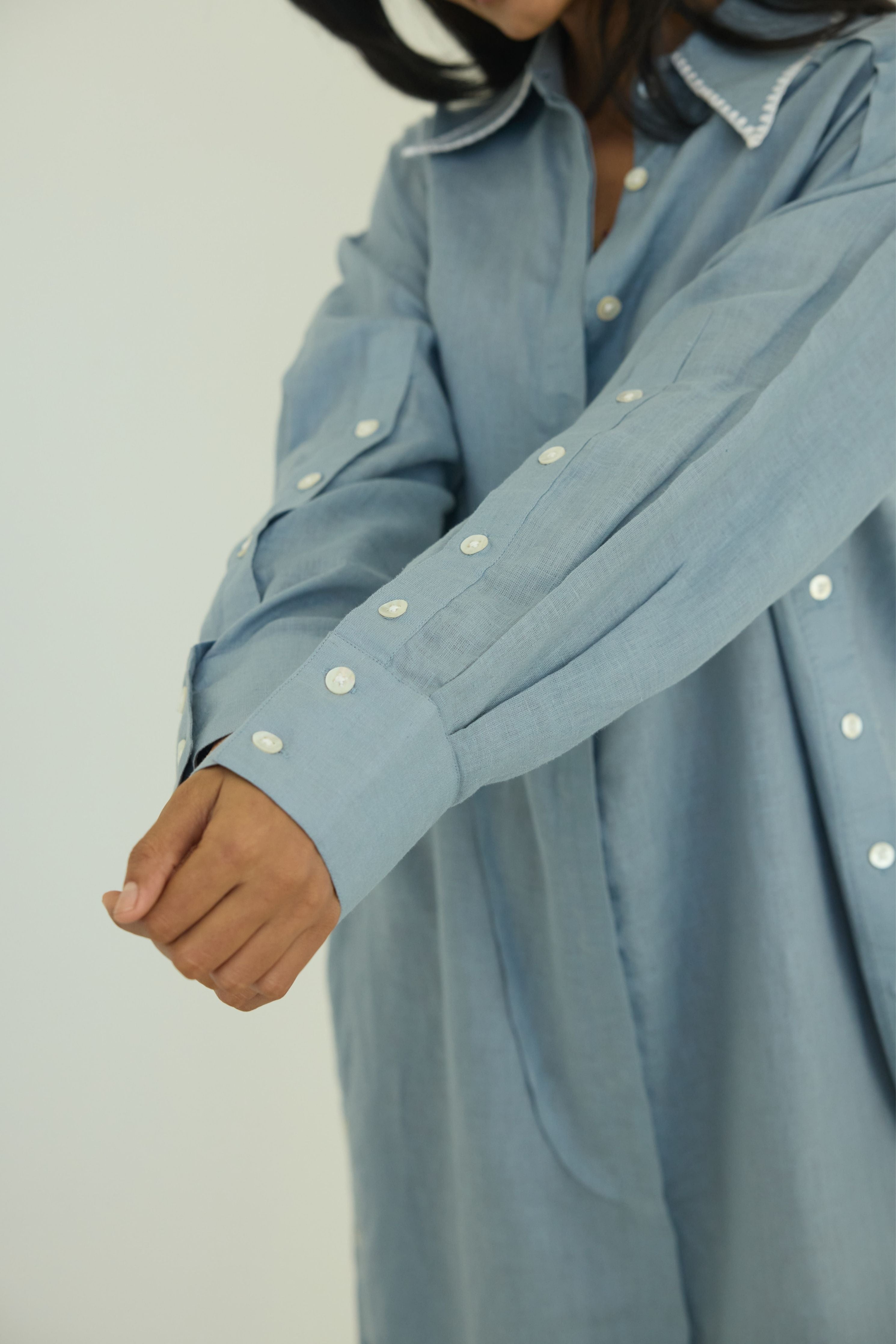 Blue Anastasia Button Down Dress
