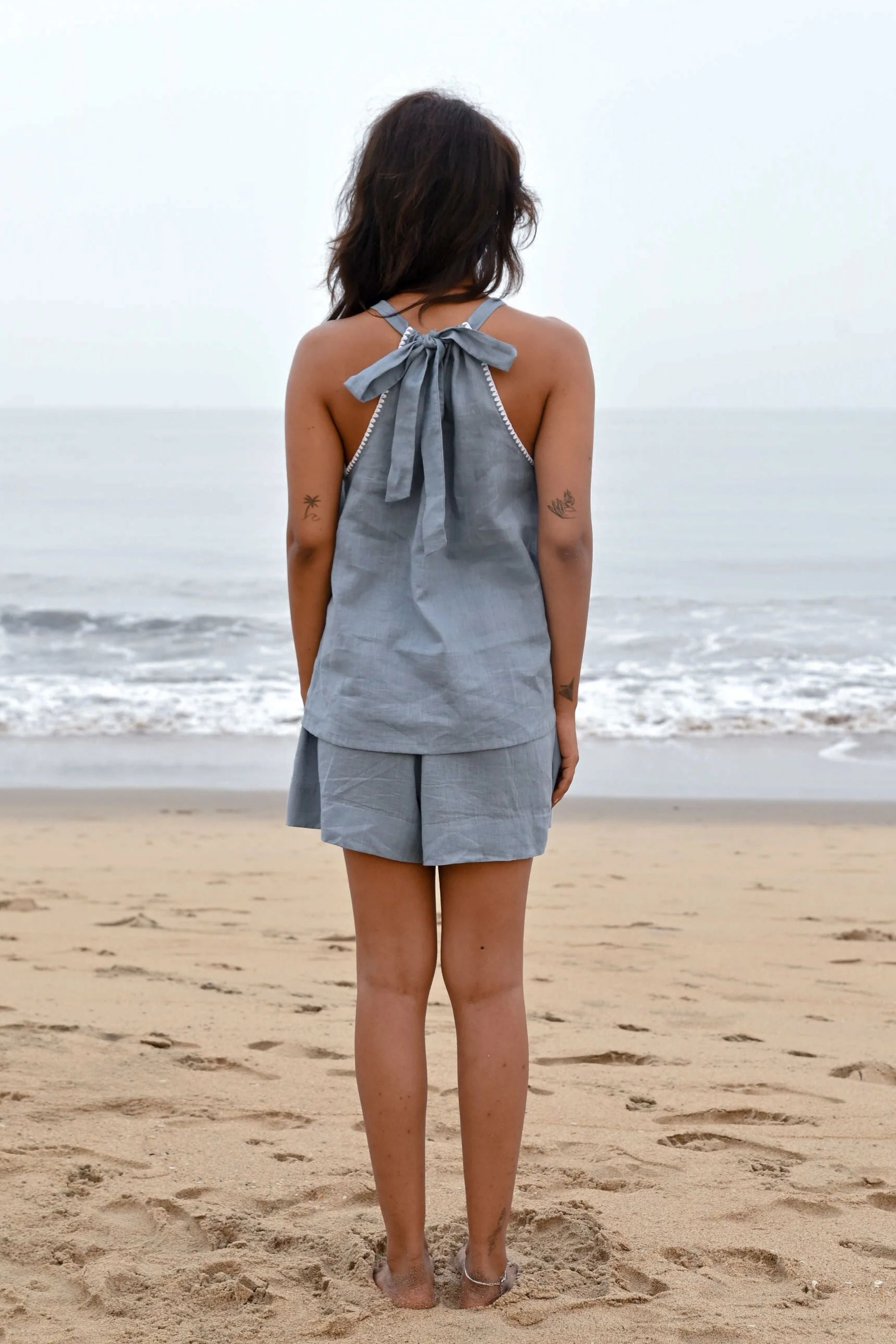 Blue Odessa Elasticated Shorts