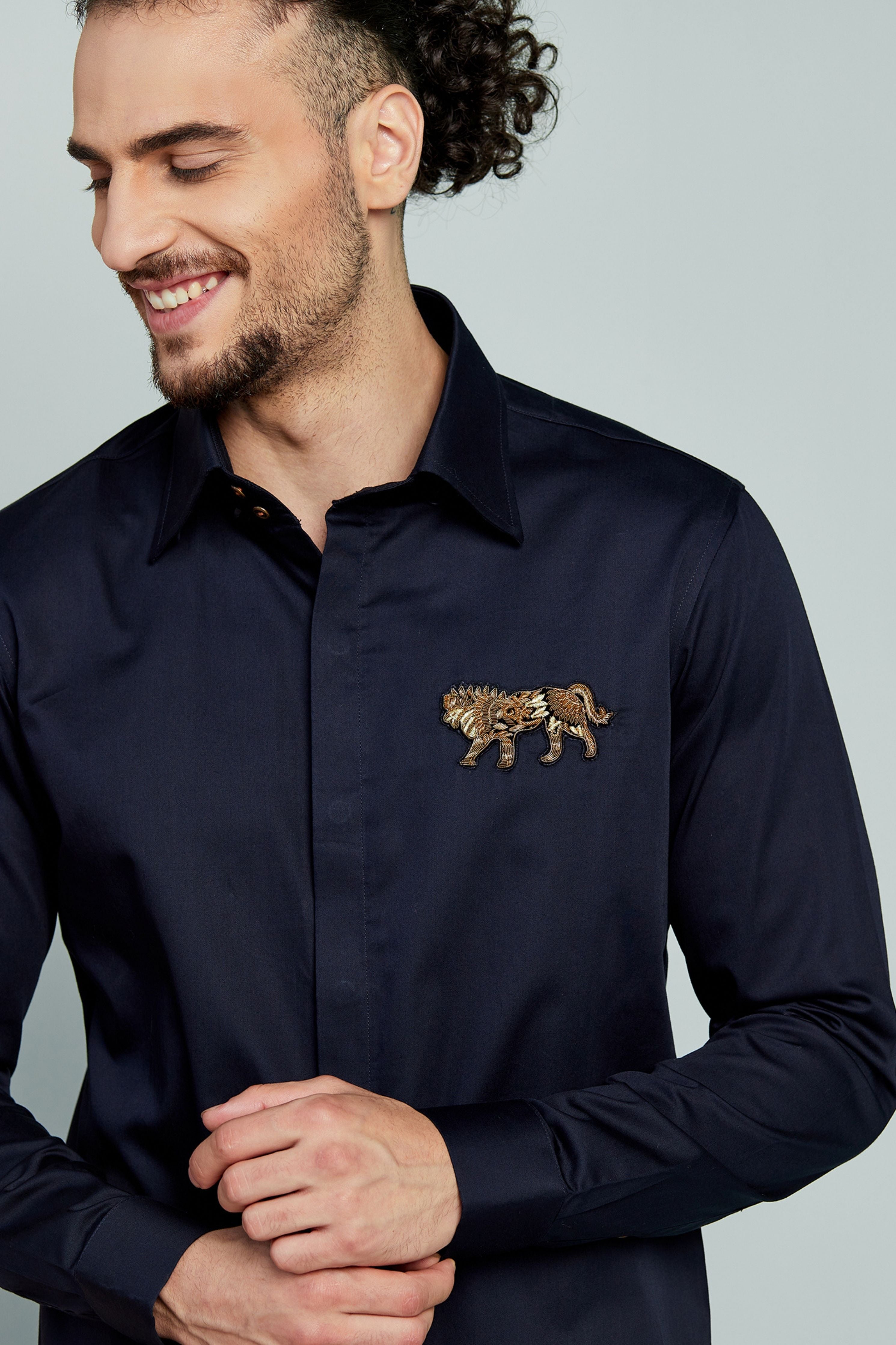 Lion Embroidered Shirt