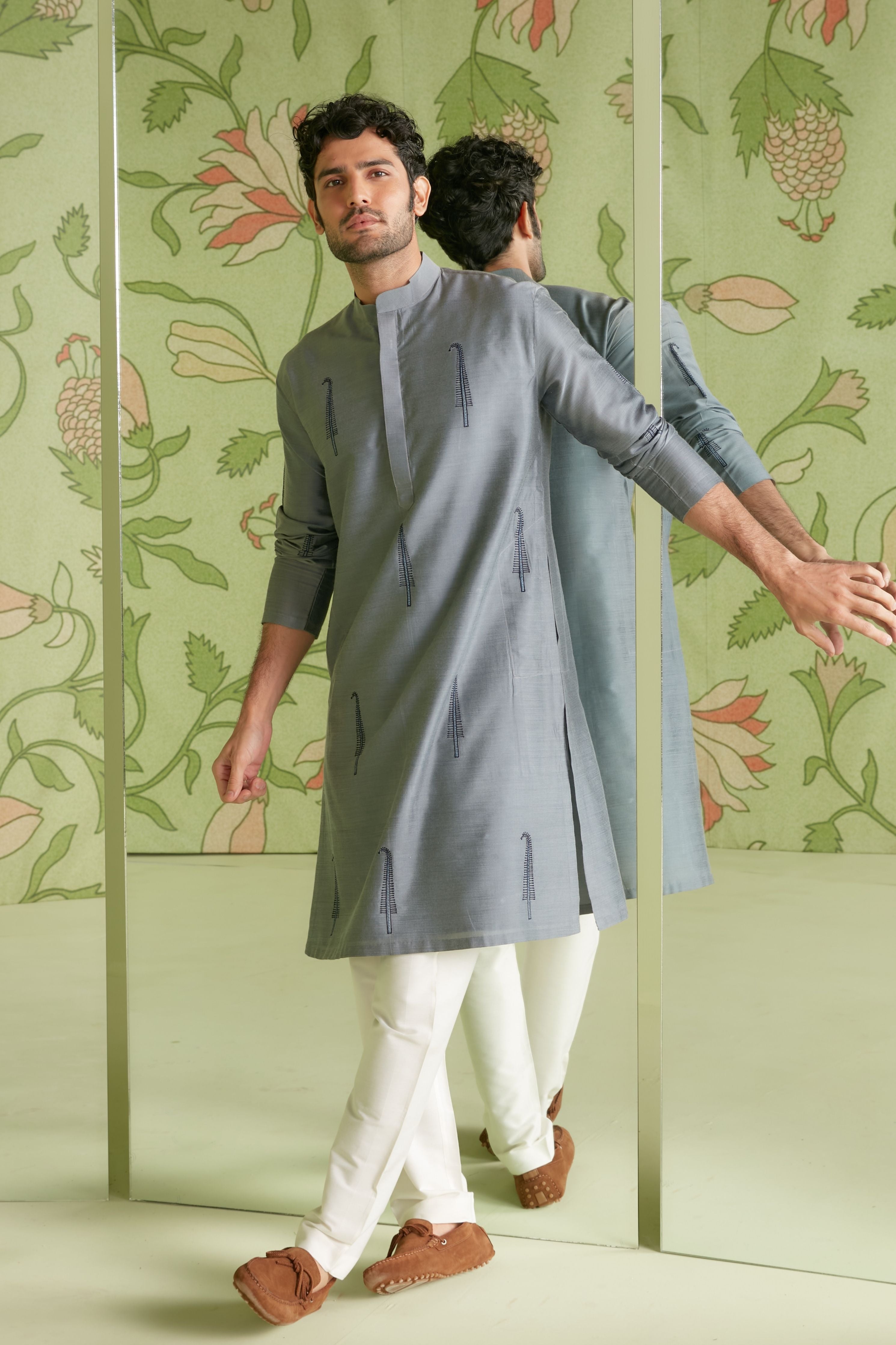 Grey Kurta Set