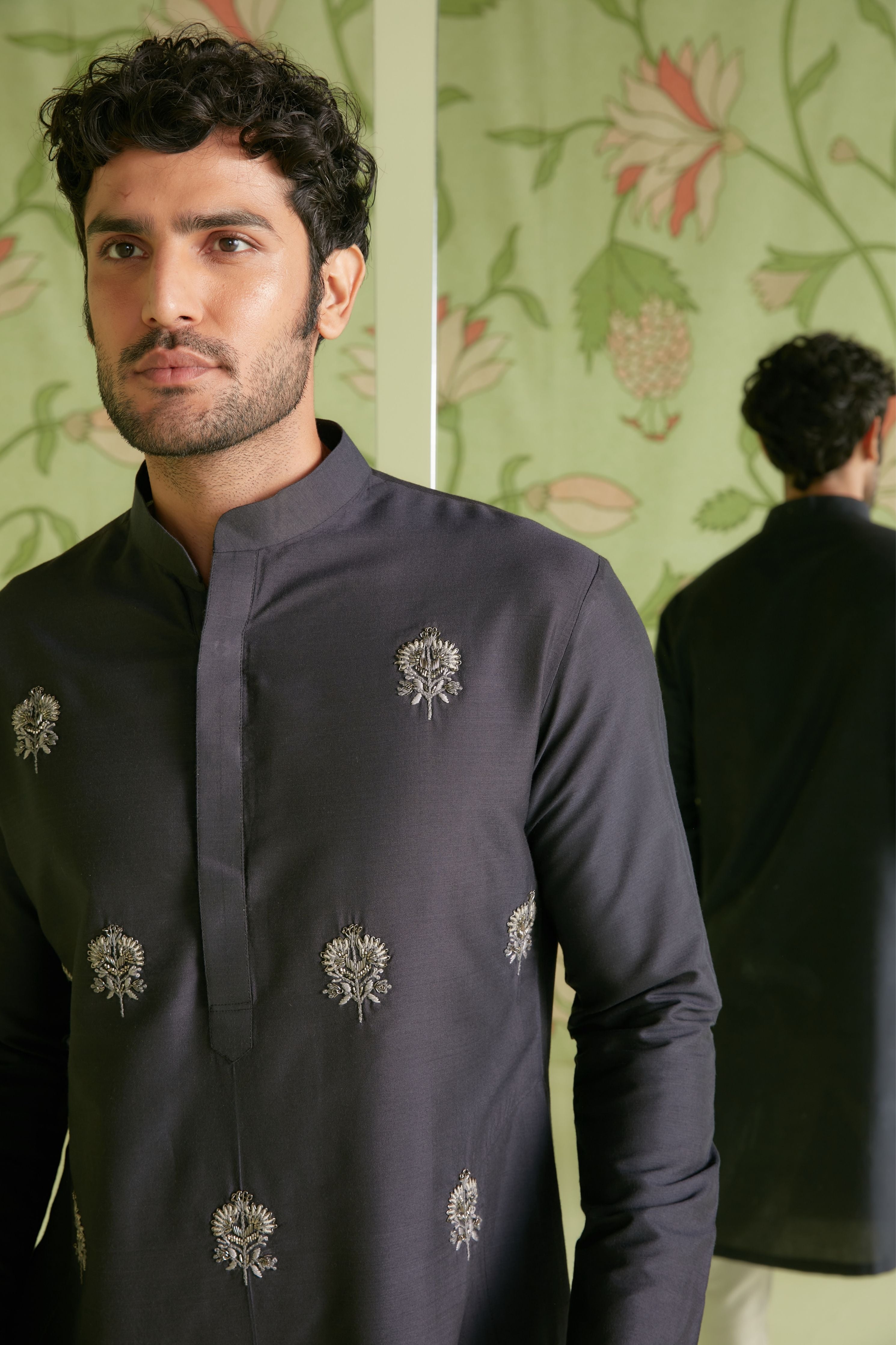 Charcoal Grey Kurta Set