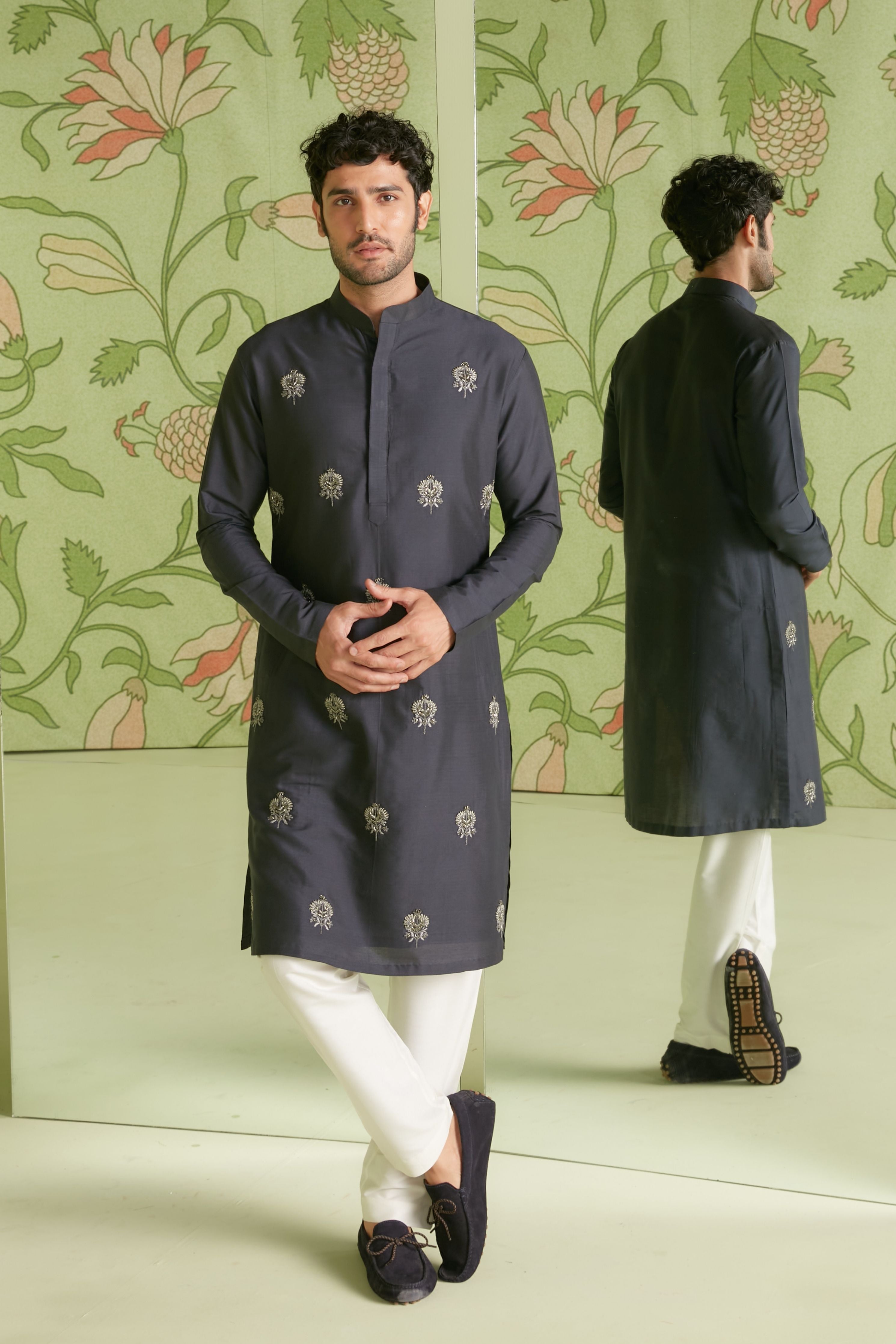 Charcoal Grey Kurta Set