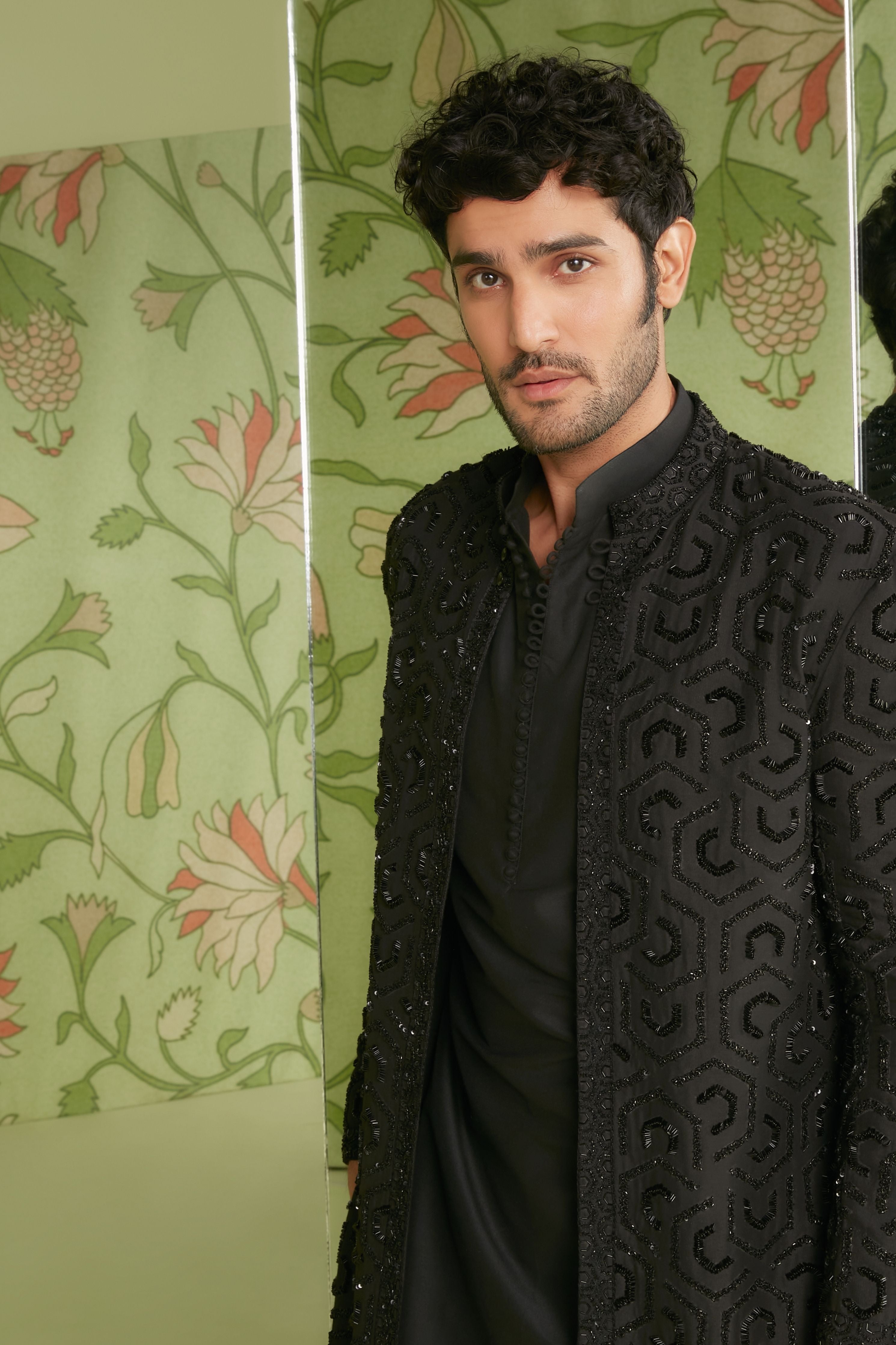Black Indo Western Jacket Set