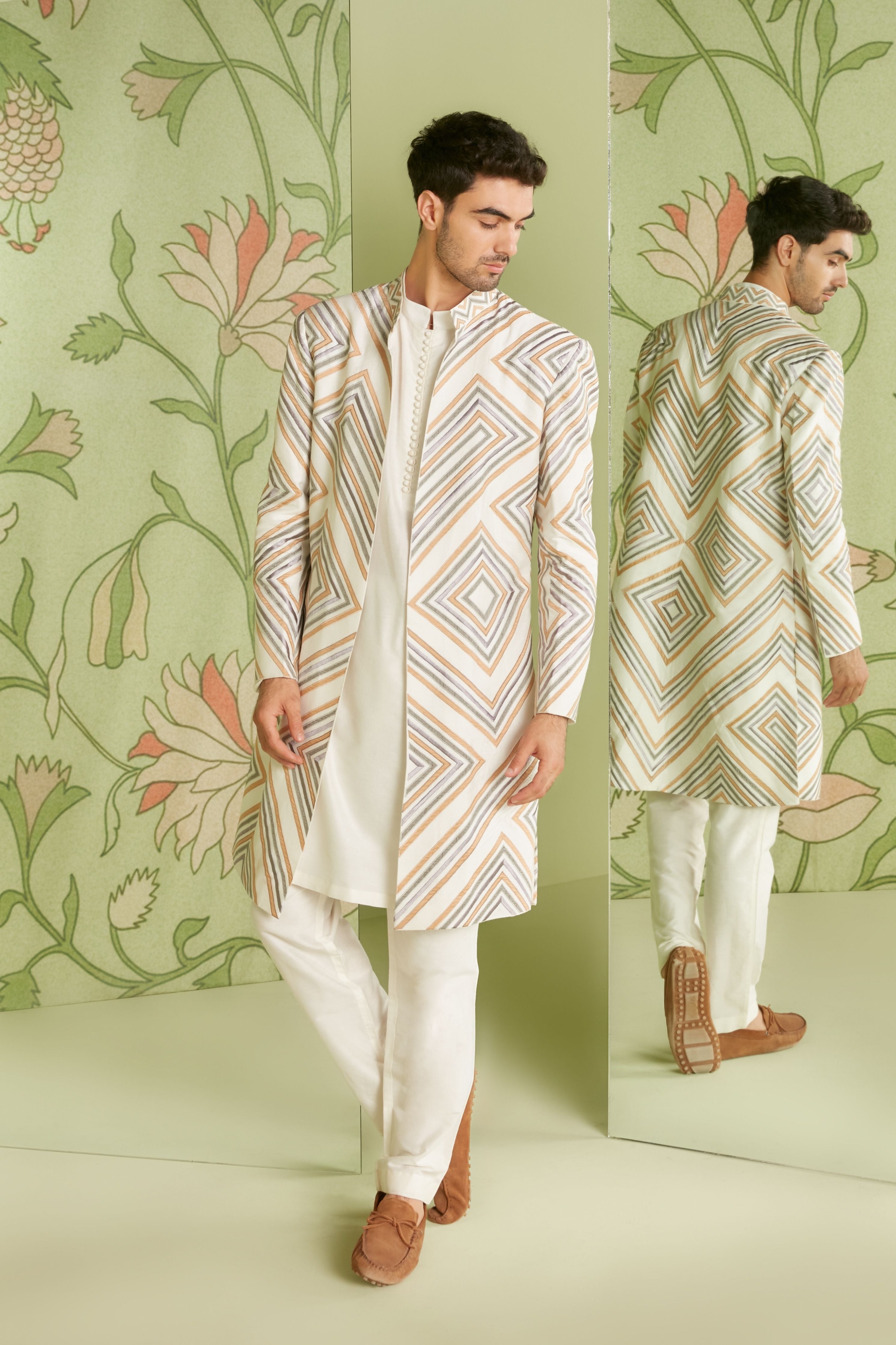 Ivory Long Jacket Set