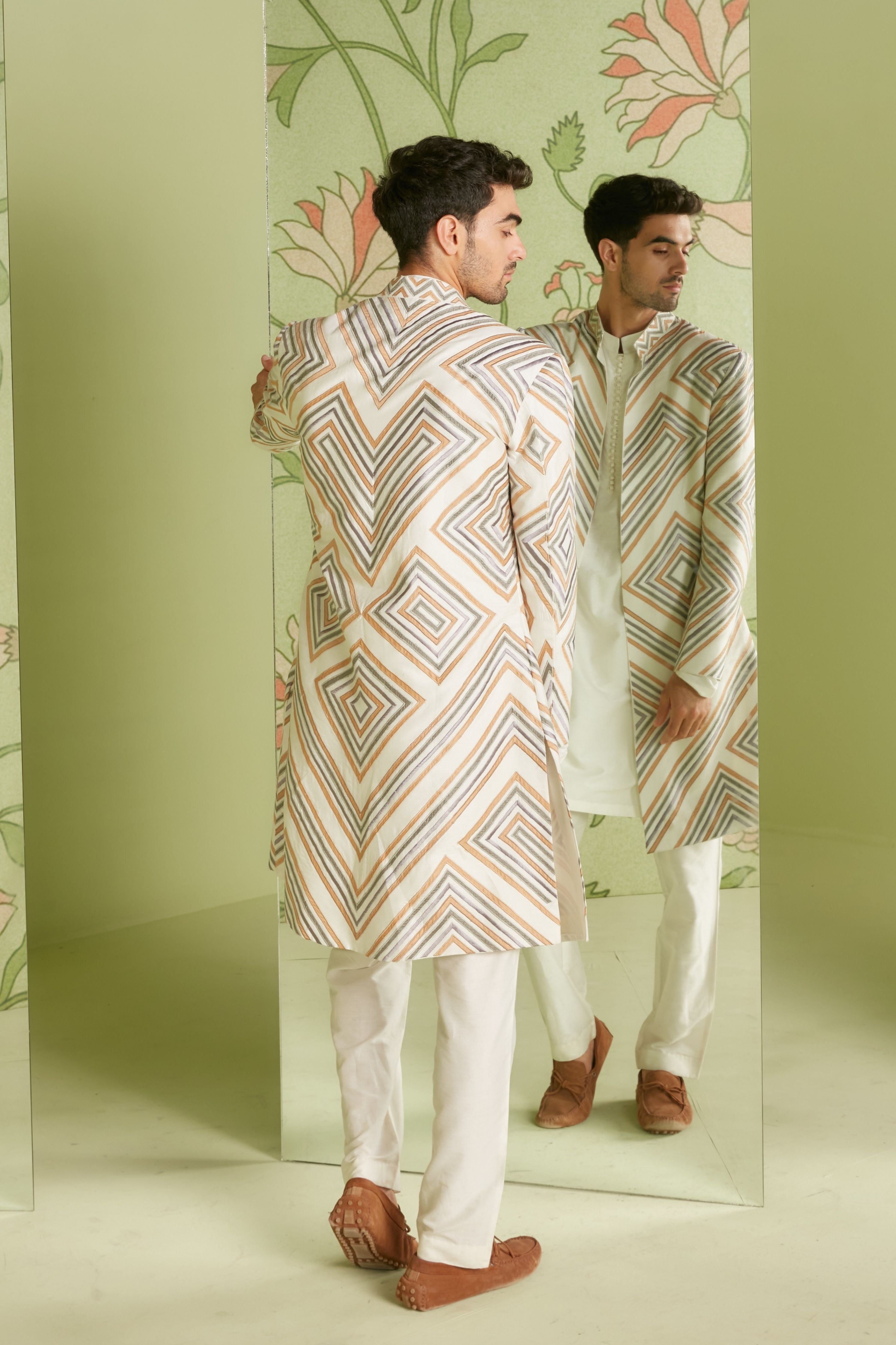 Ivory Long Jacket Set