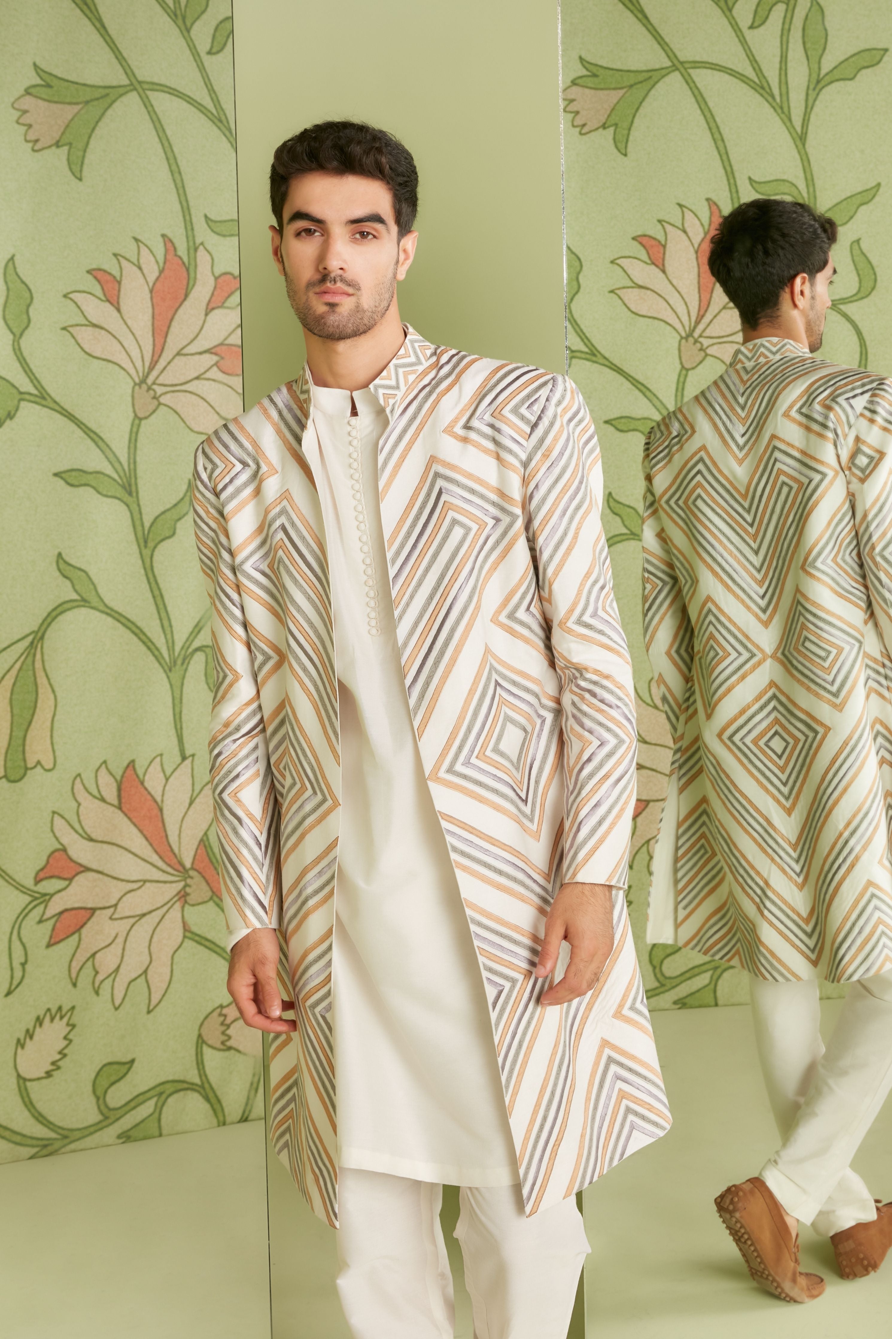 Ivory Long Jacket Set