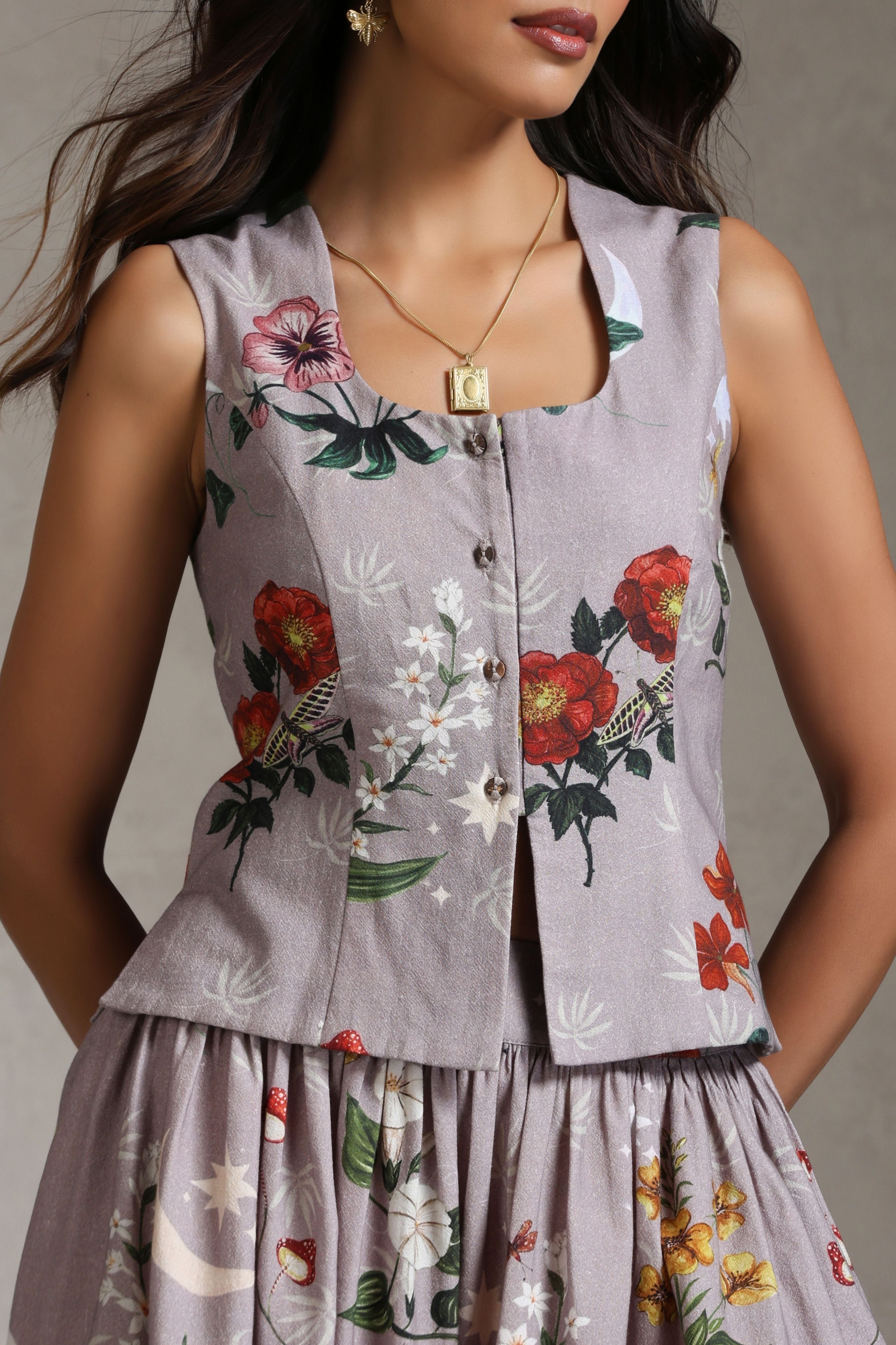 Lavender Vest and Skirt set