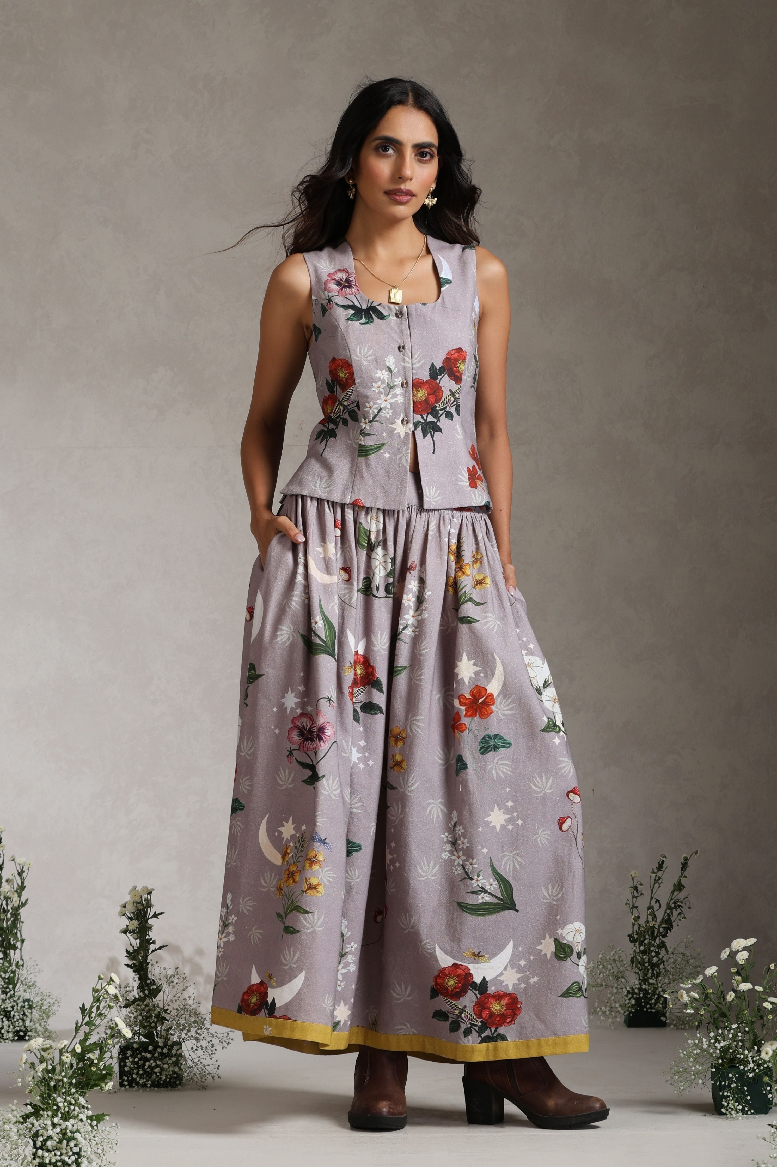 Lavender Vest and Skirt set