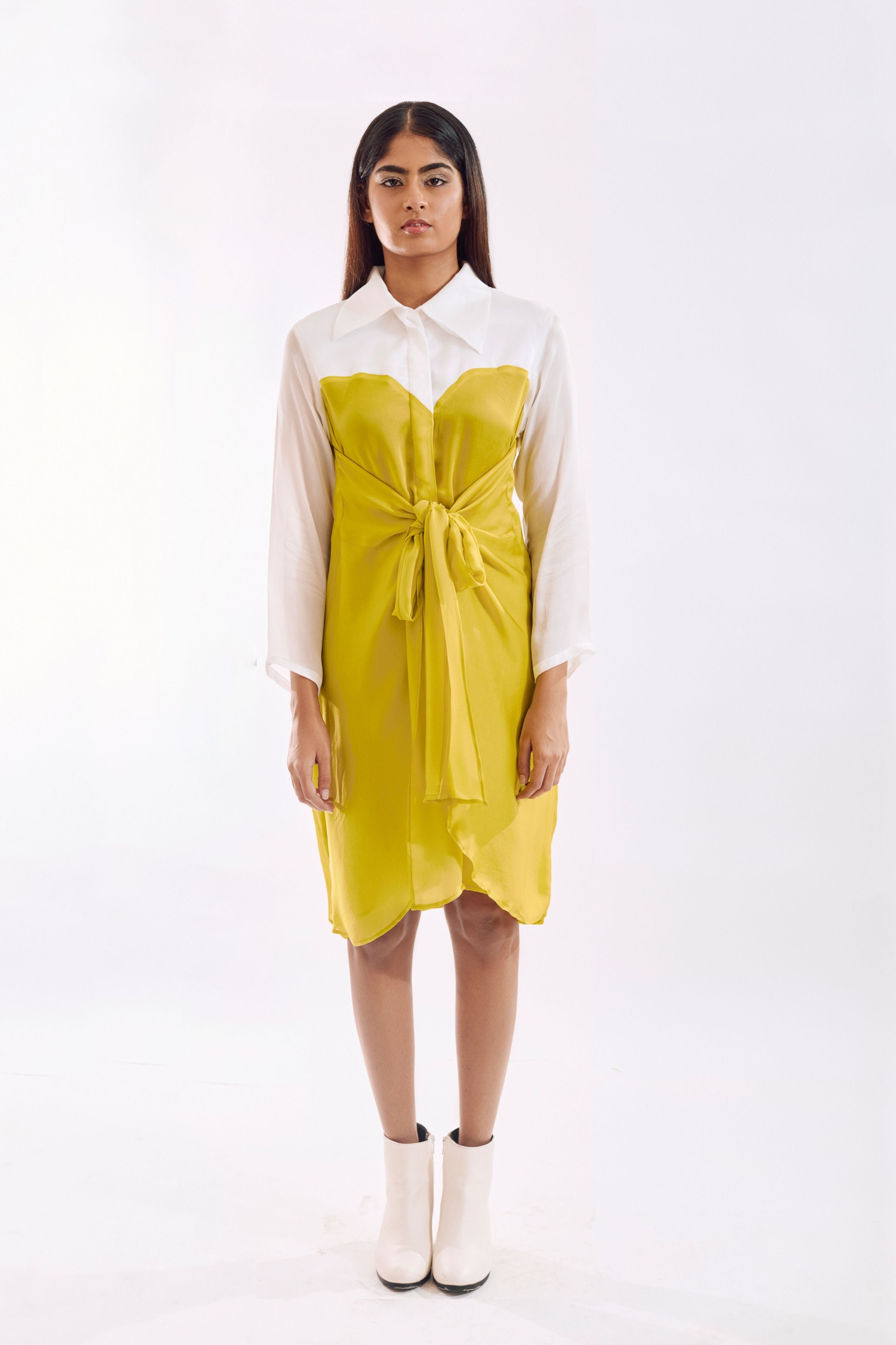 Lime Half Tie Dress
