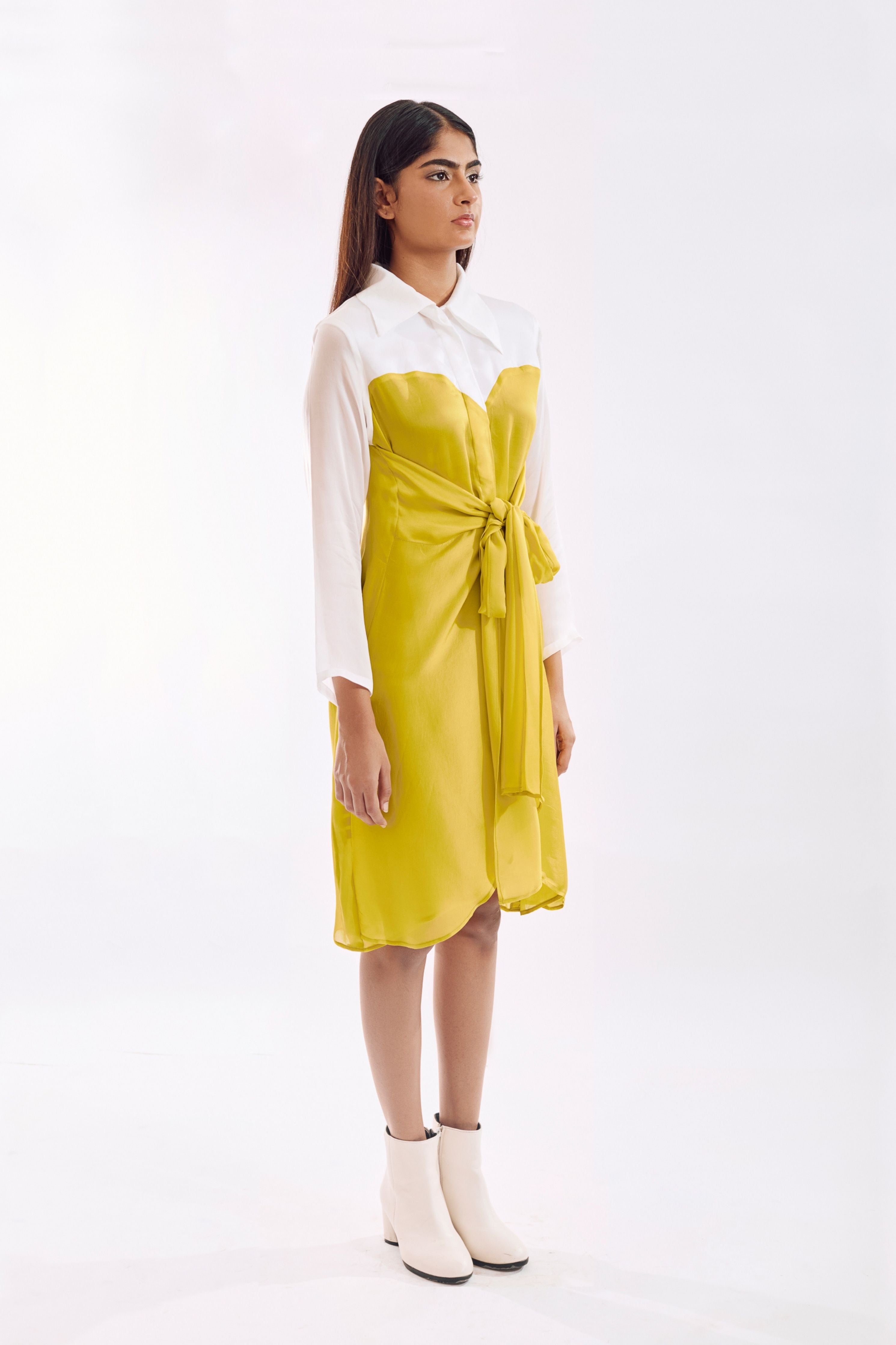 Lime Half Tie Dress
