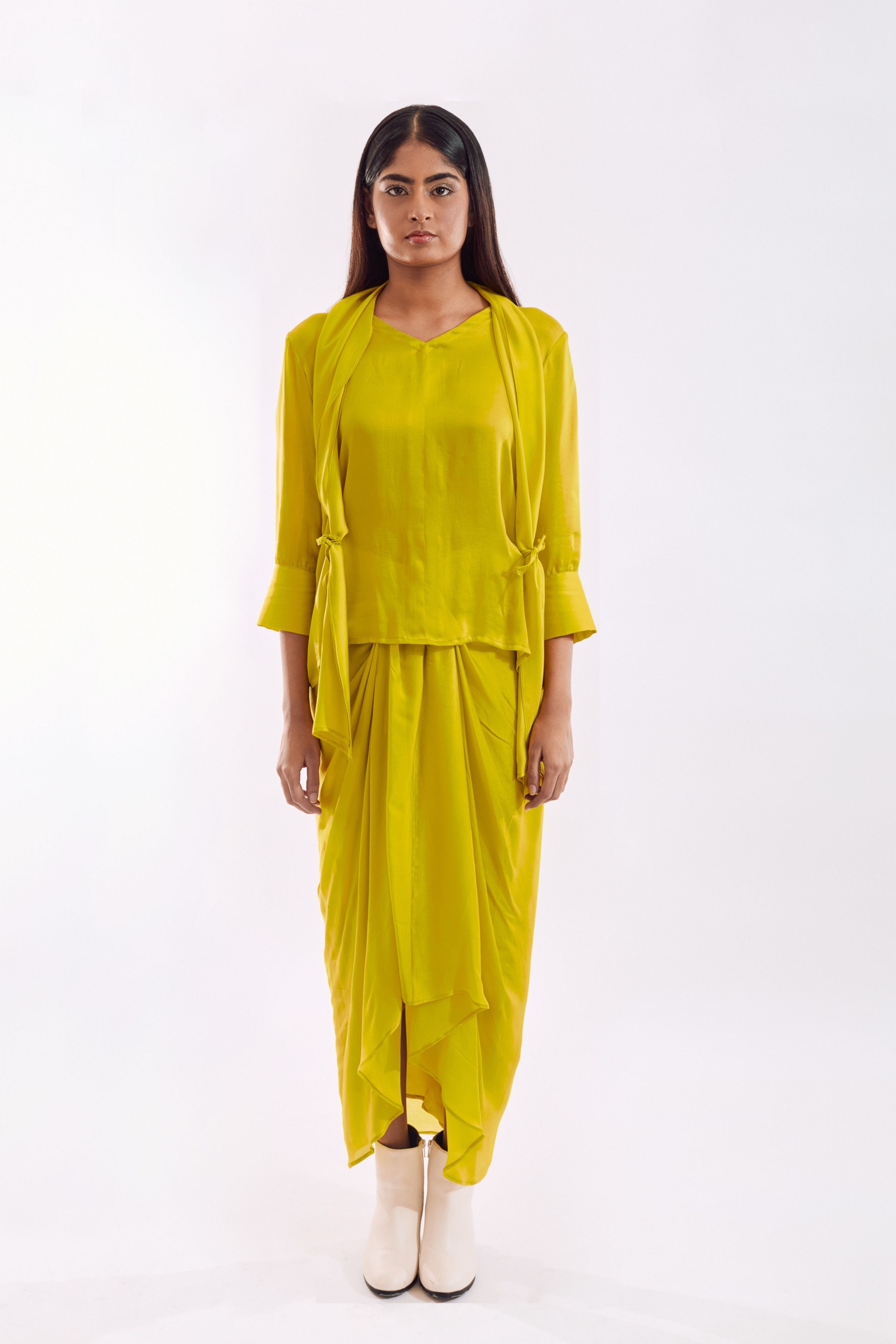 Lime Side Tie Co-Ord set