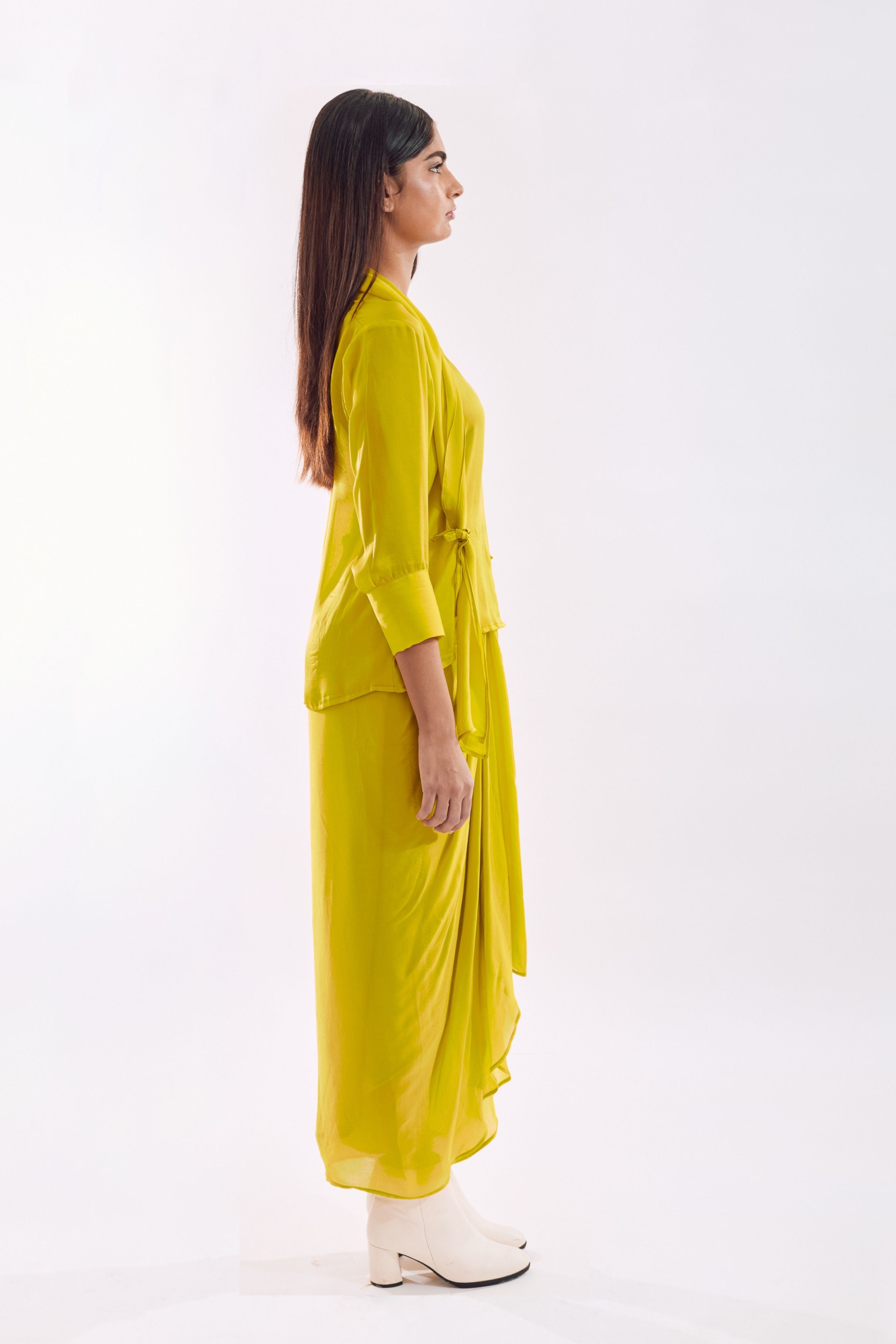 Lime Side Tie Co-Ord set
