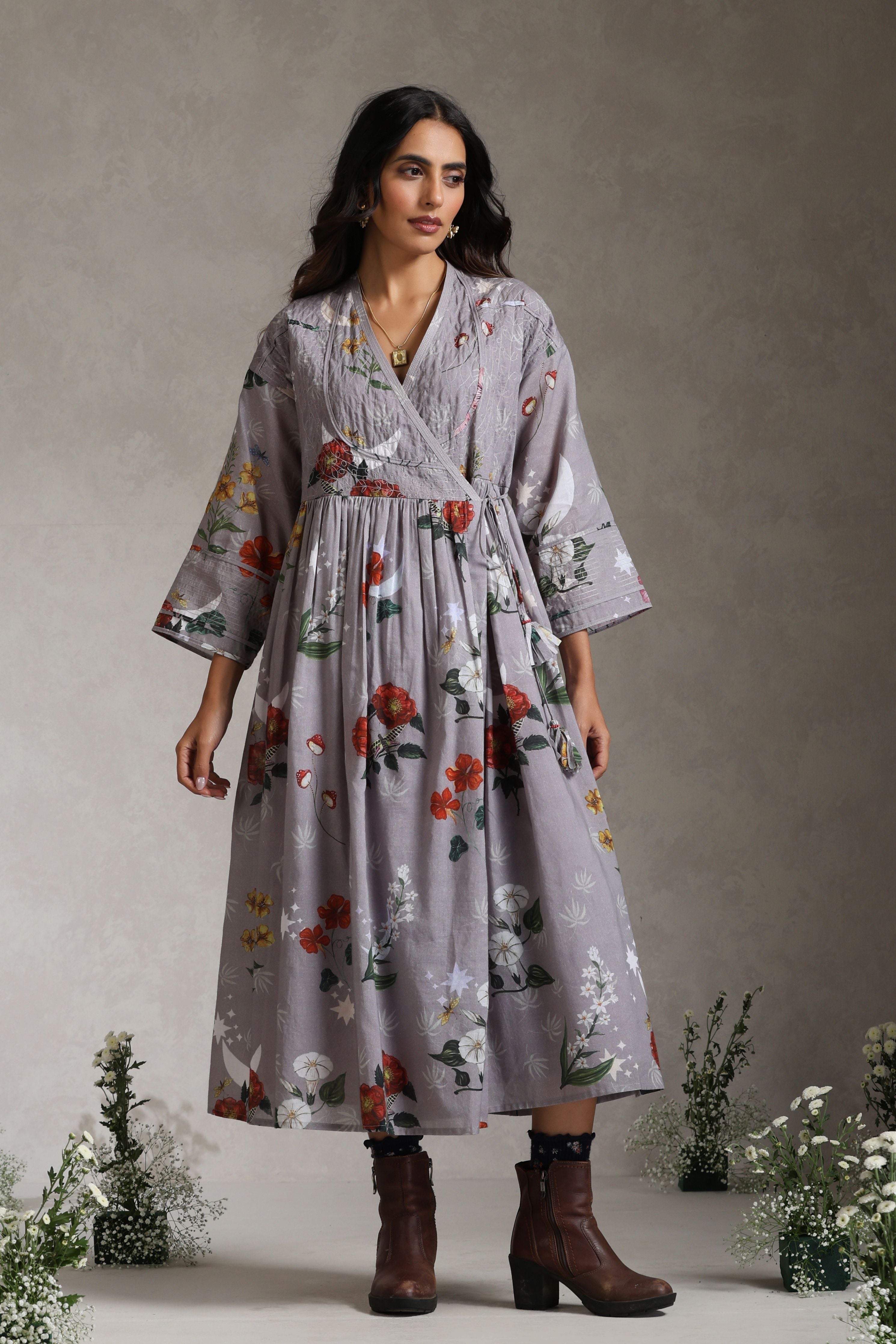 Luna Lavender Wrap Dress