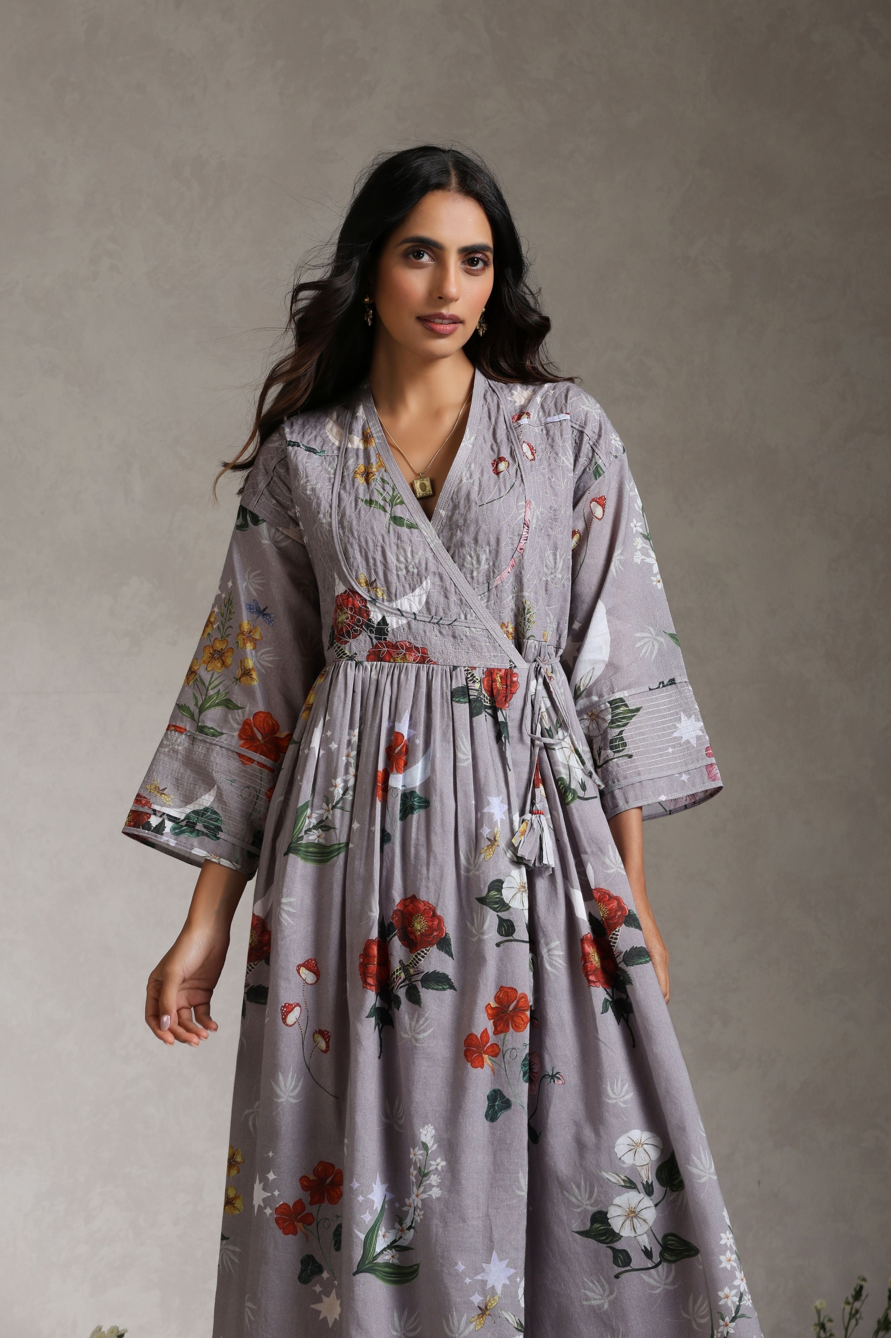 Luna Lavender Wrap Dress