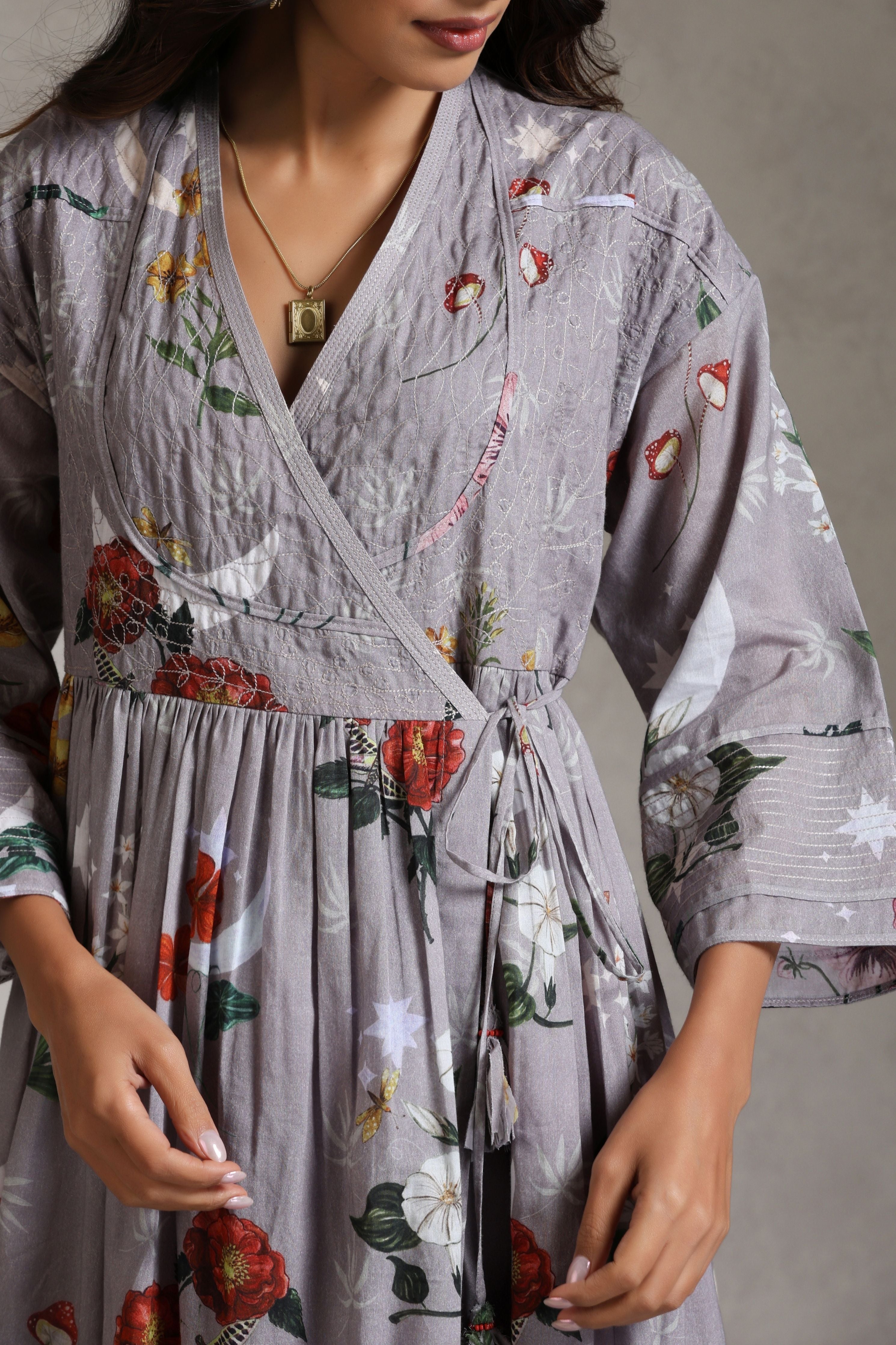 Luna Lavender Wrap Dress