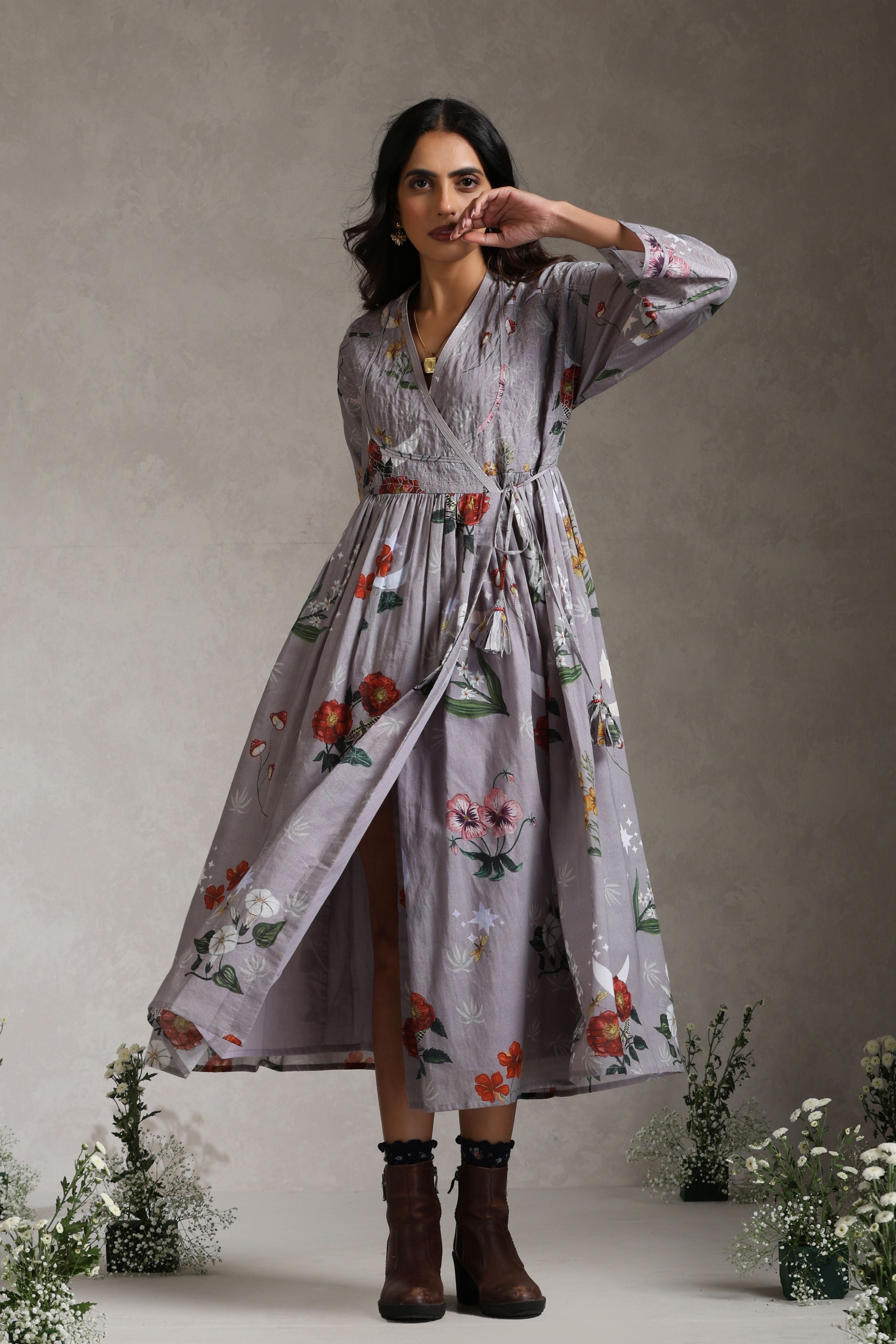 Luna Lavender Wrap Dress