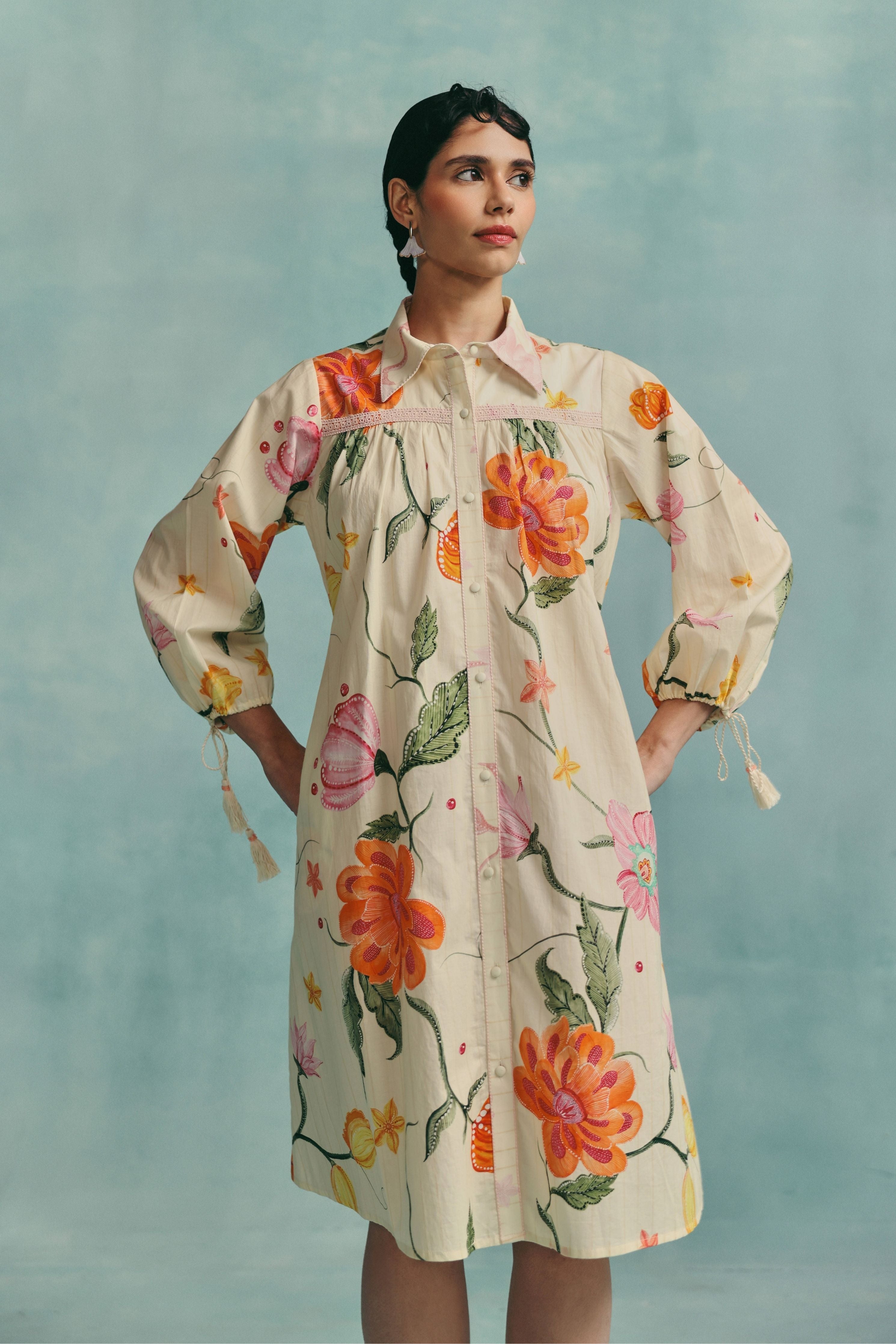 Dahlia Shirt Dress Ecru