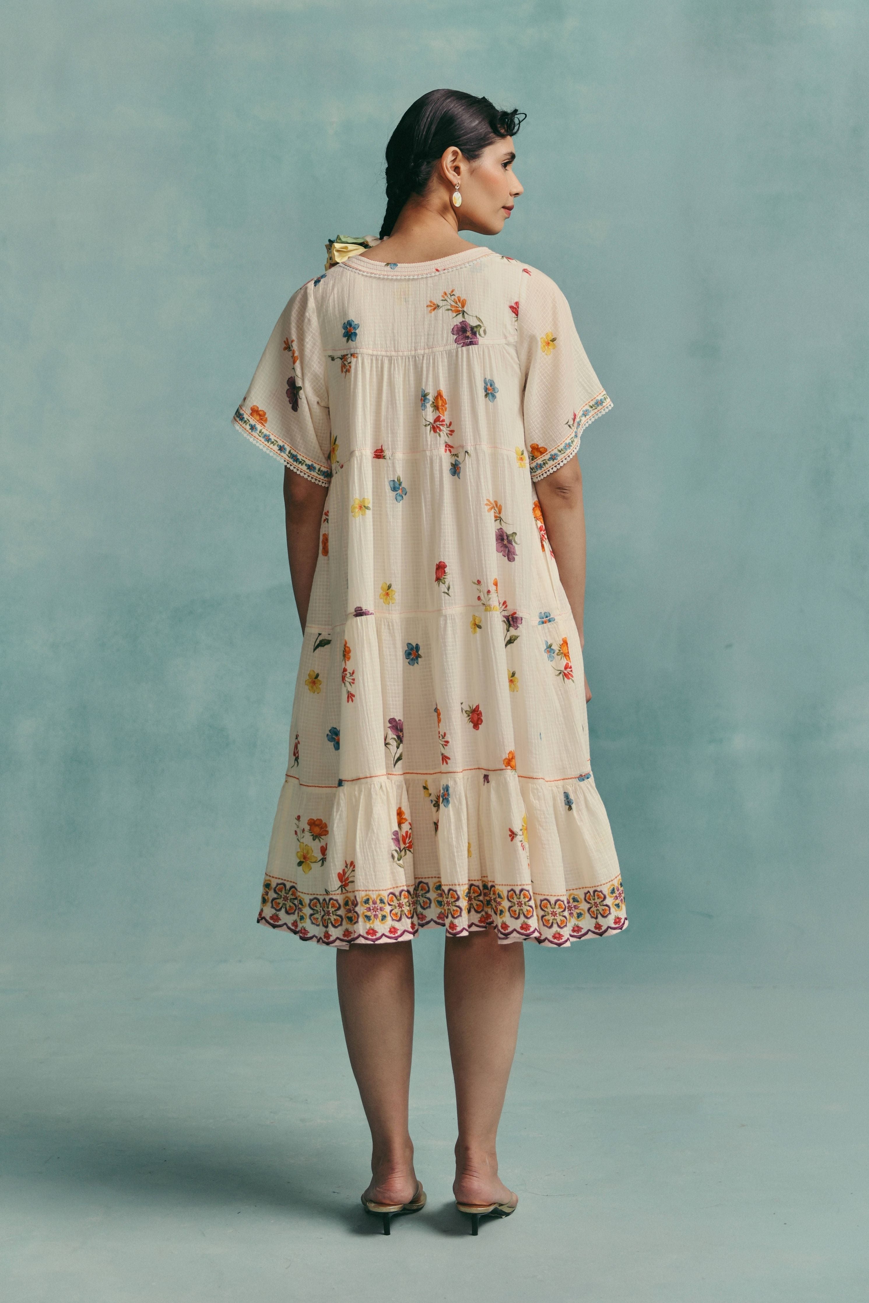 Daisy Tiered Dress Ecru