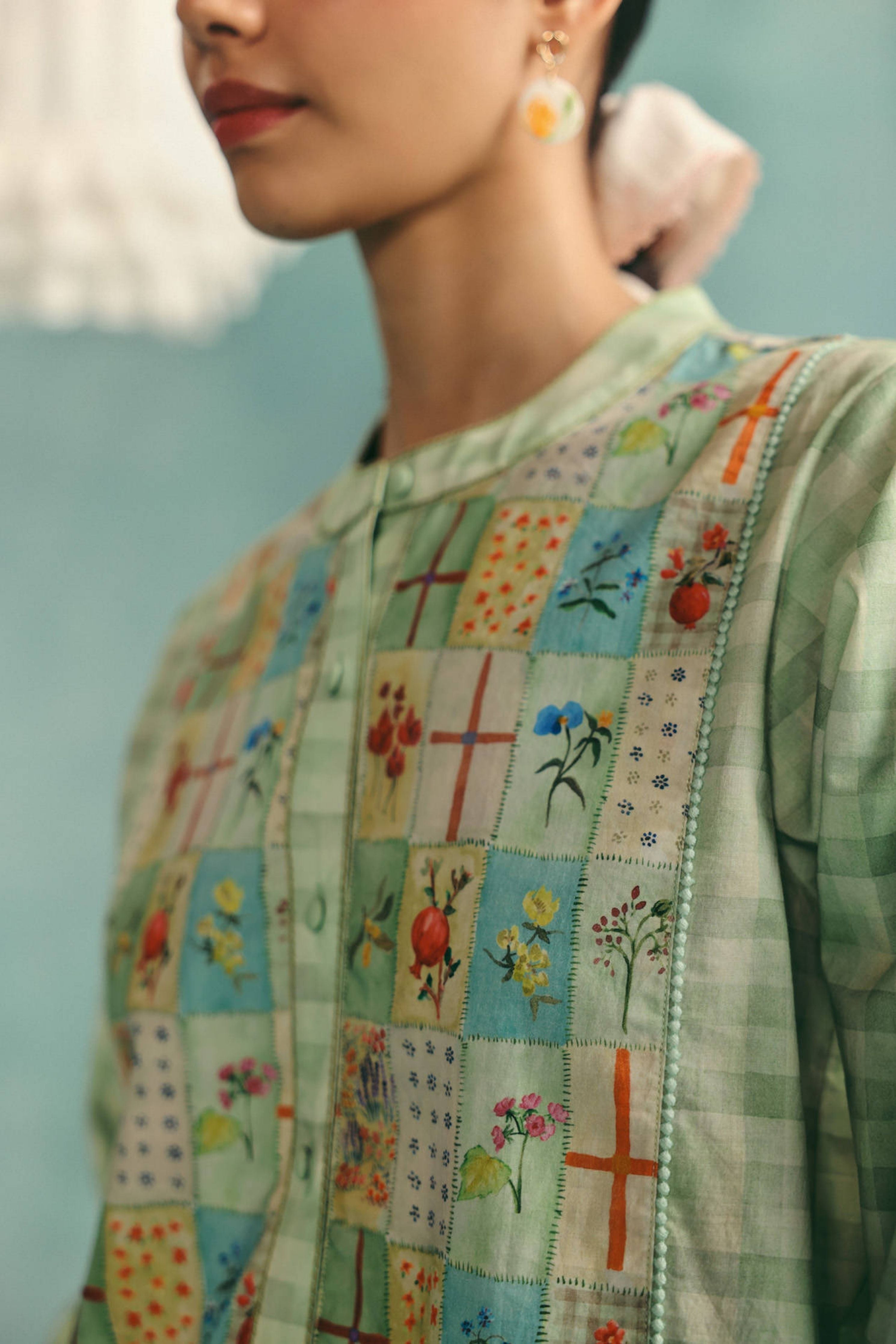 Flora Round Neck Co-Ord Set Mint