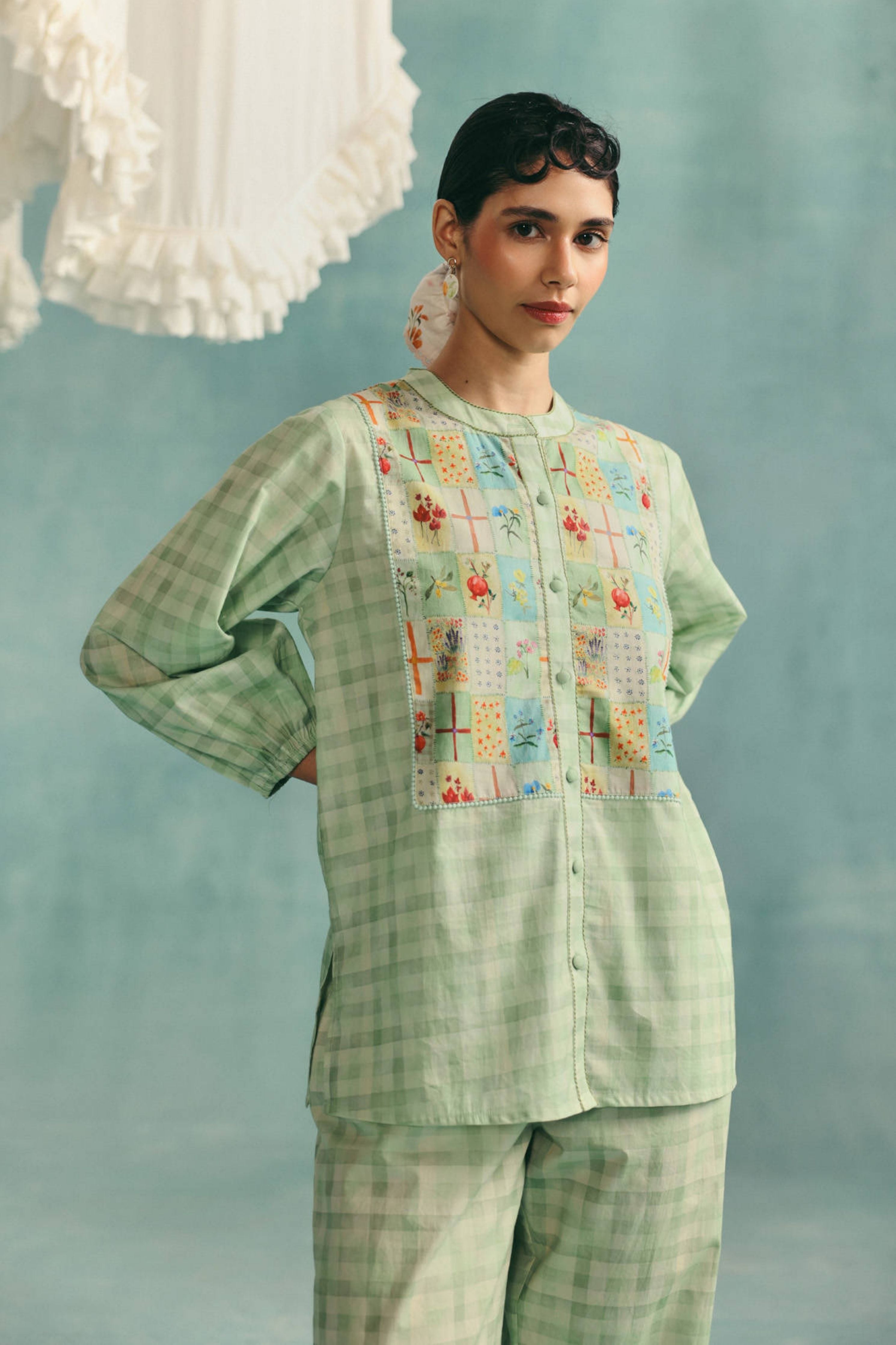 Flora Round Neck Co-Ord Set Mint