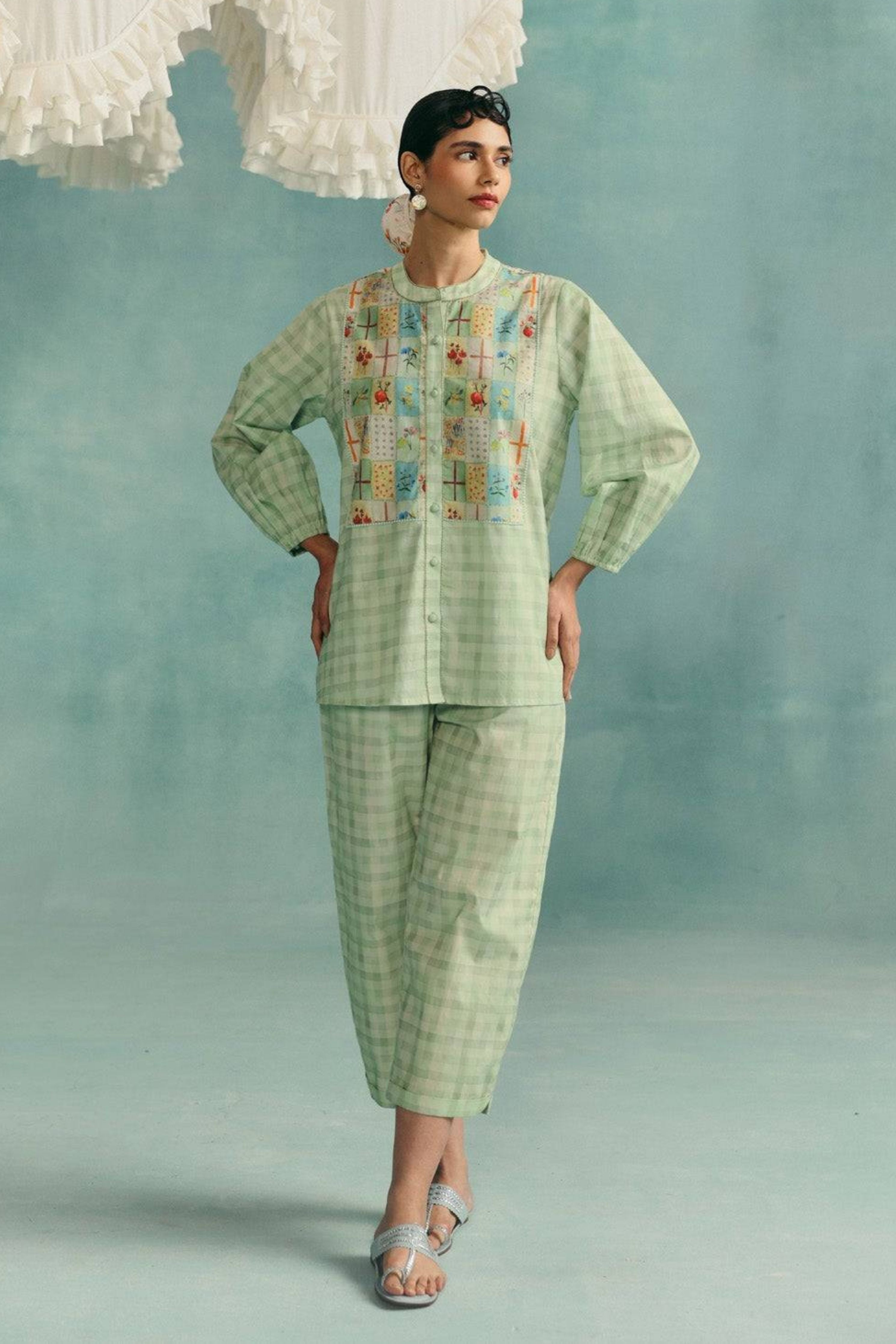 Flora Round Neck Co-Ord Set Mint