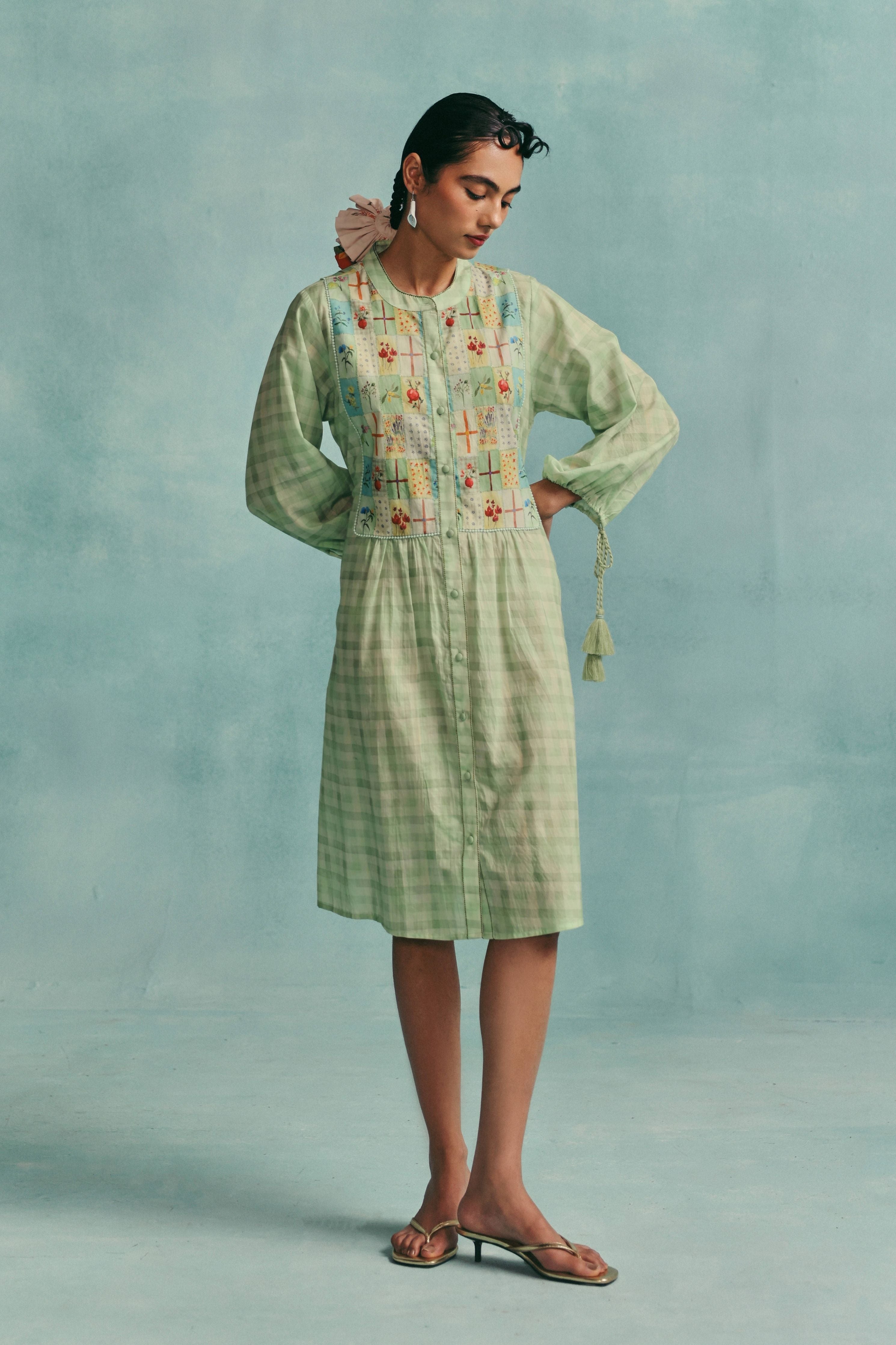 Flora Shirt Dress Mint