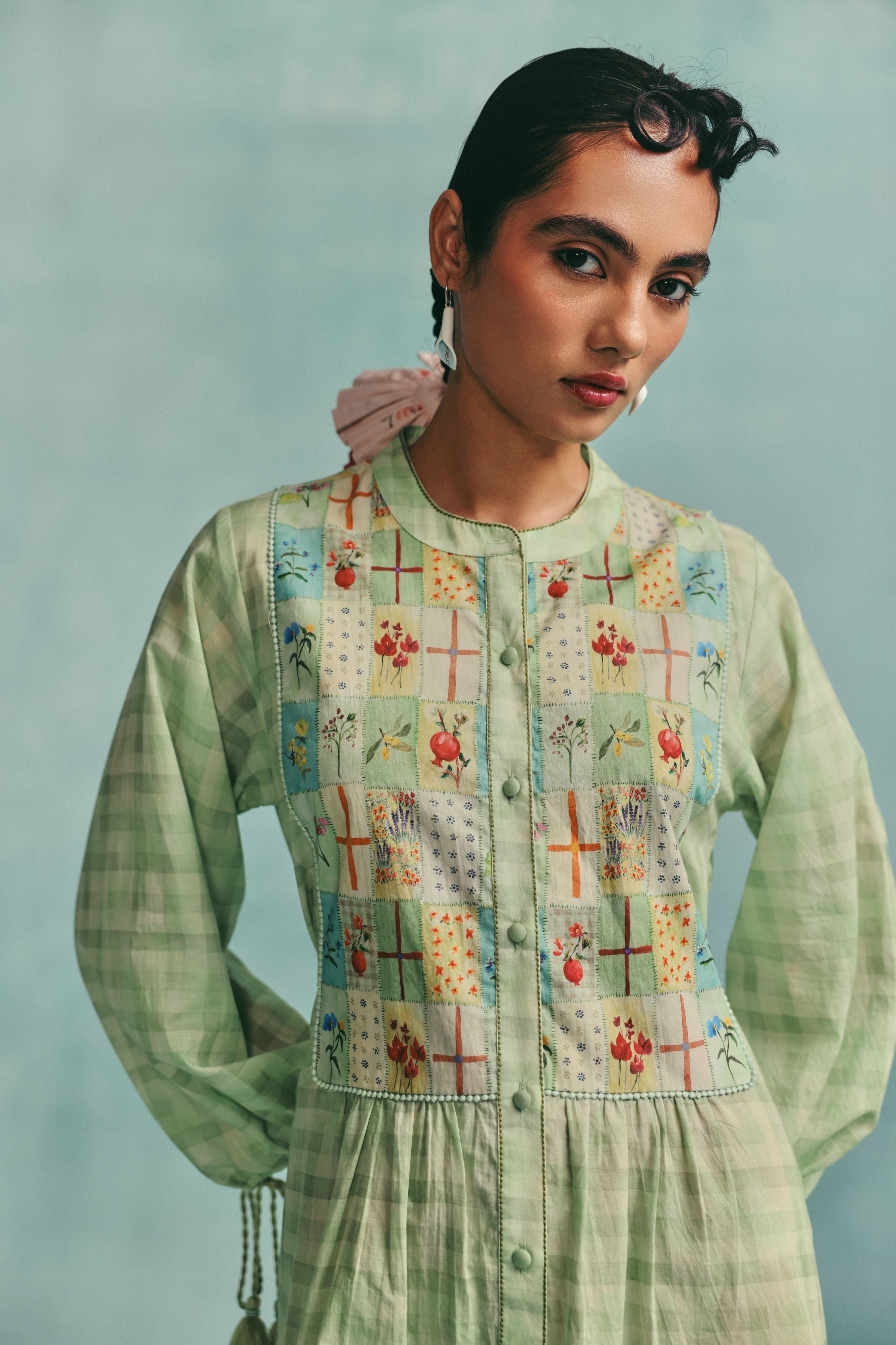 Flora Shirt Dress Mint
