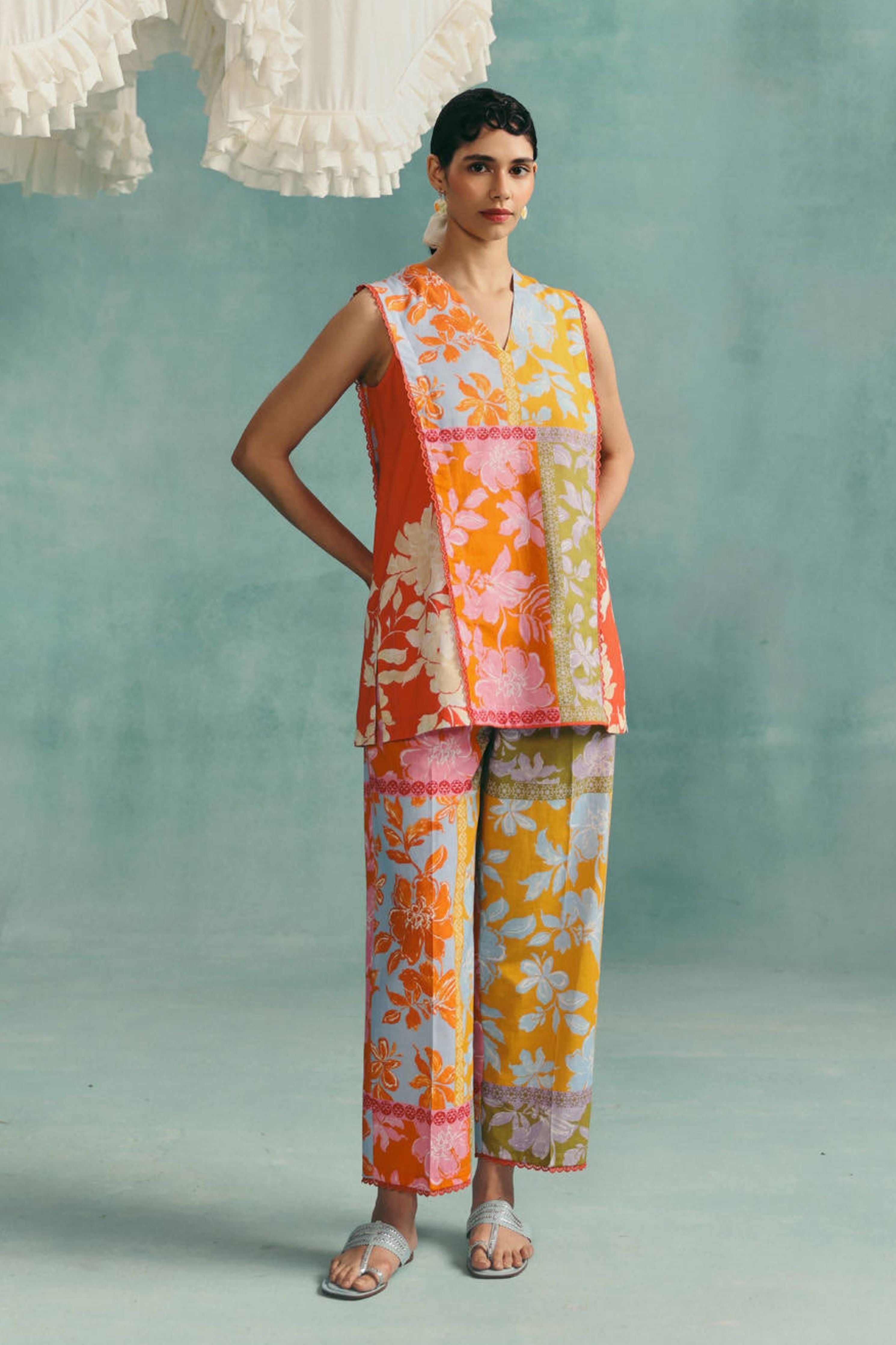 Patchwork Sleeveless Co-Ord Set
