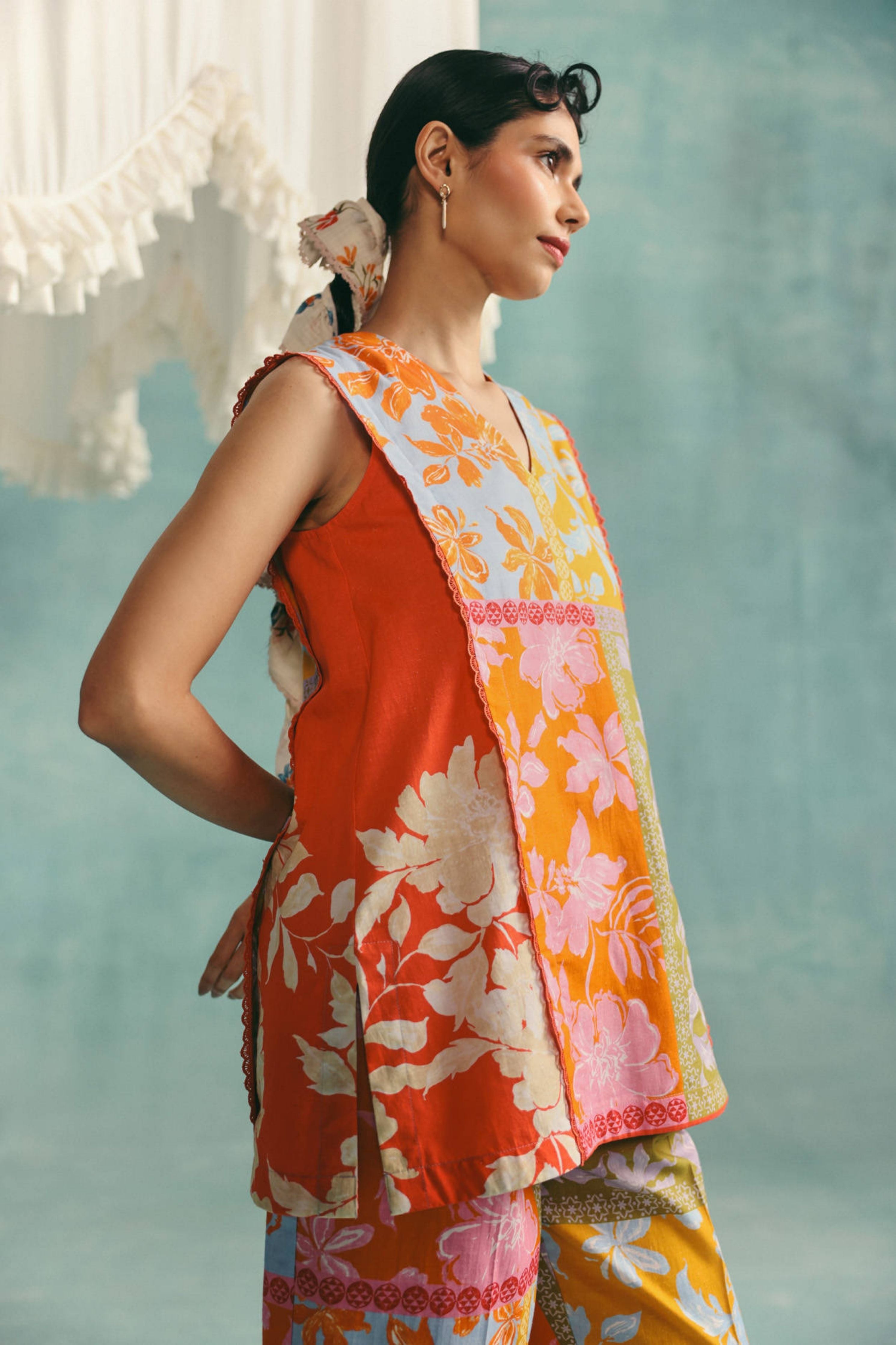 Patchwork Sleeveless Co-Ord Set