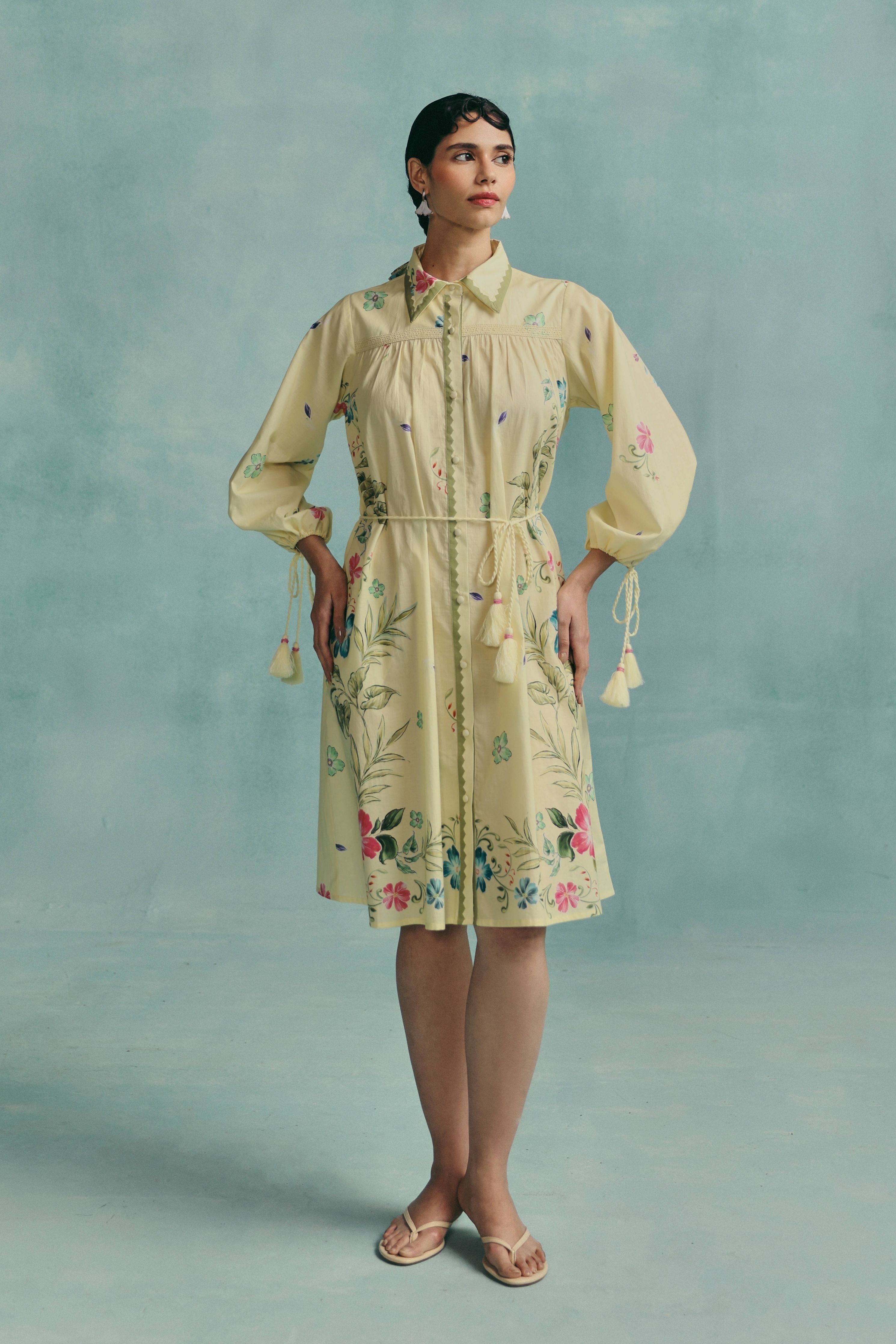 Rose Shirt Dress Lemon