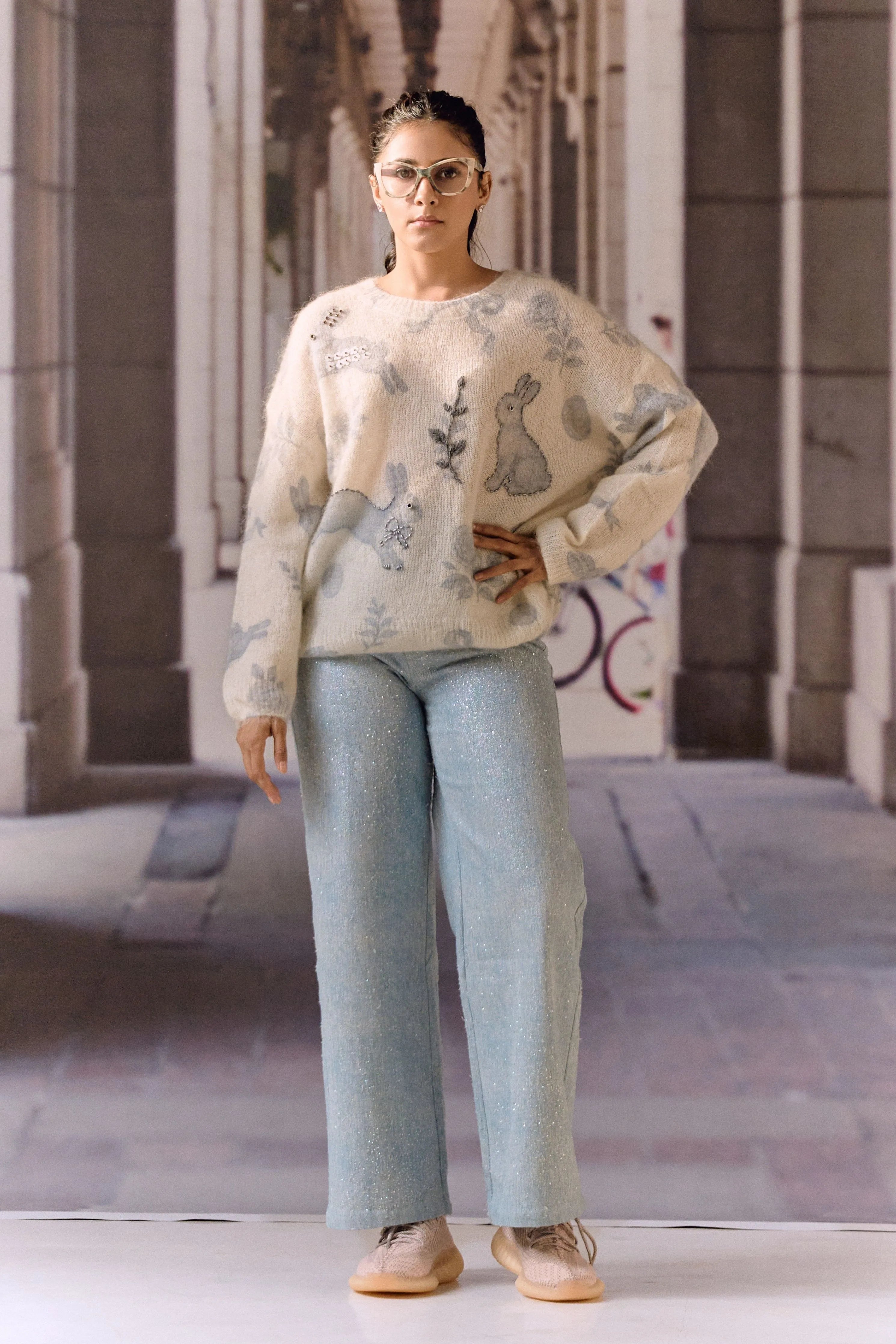 White rabbit cardigan