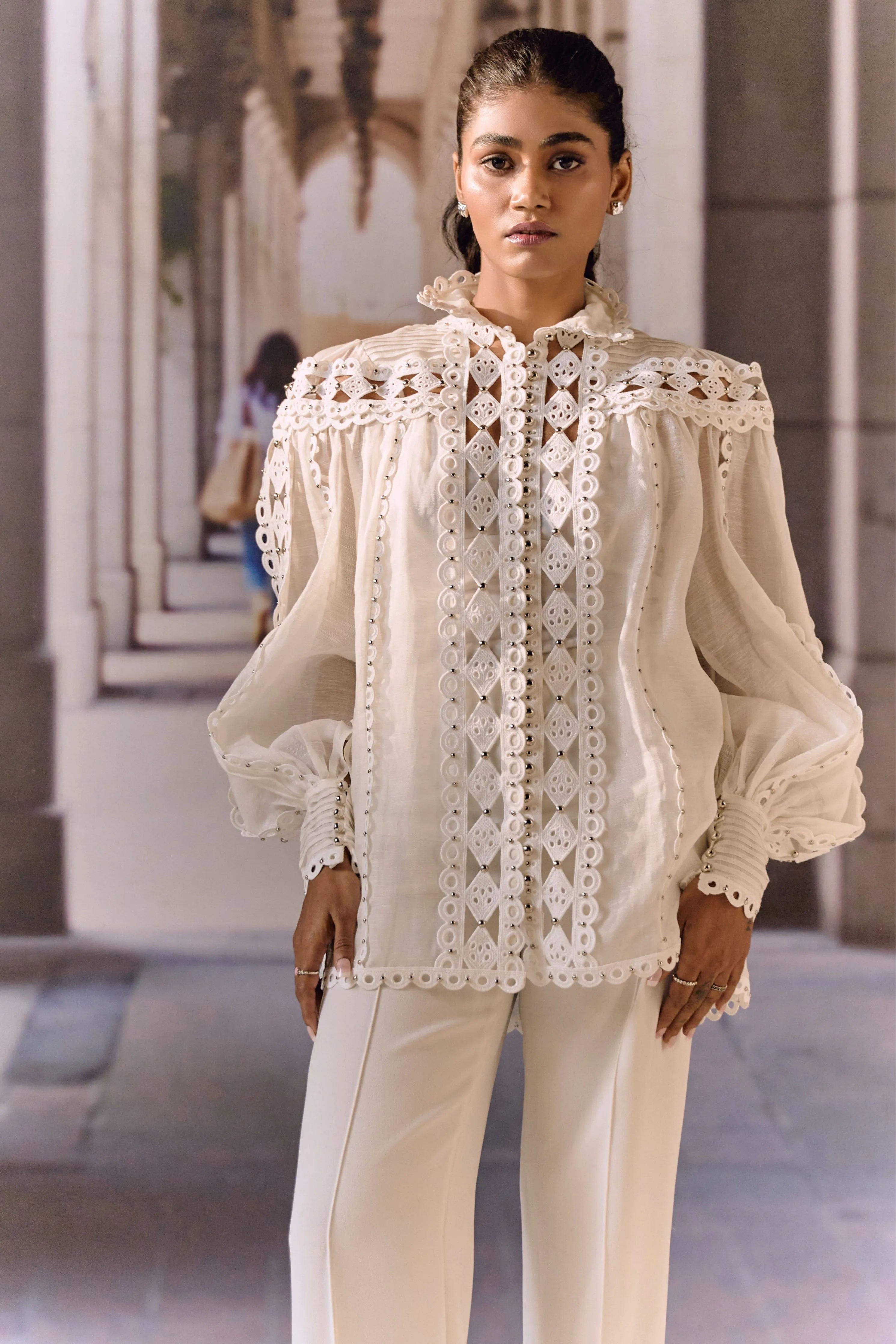 Feathered Crystal Jacket- Pink
