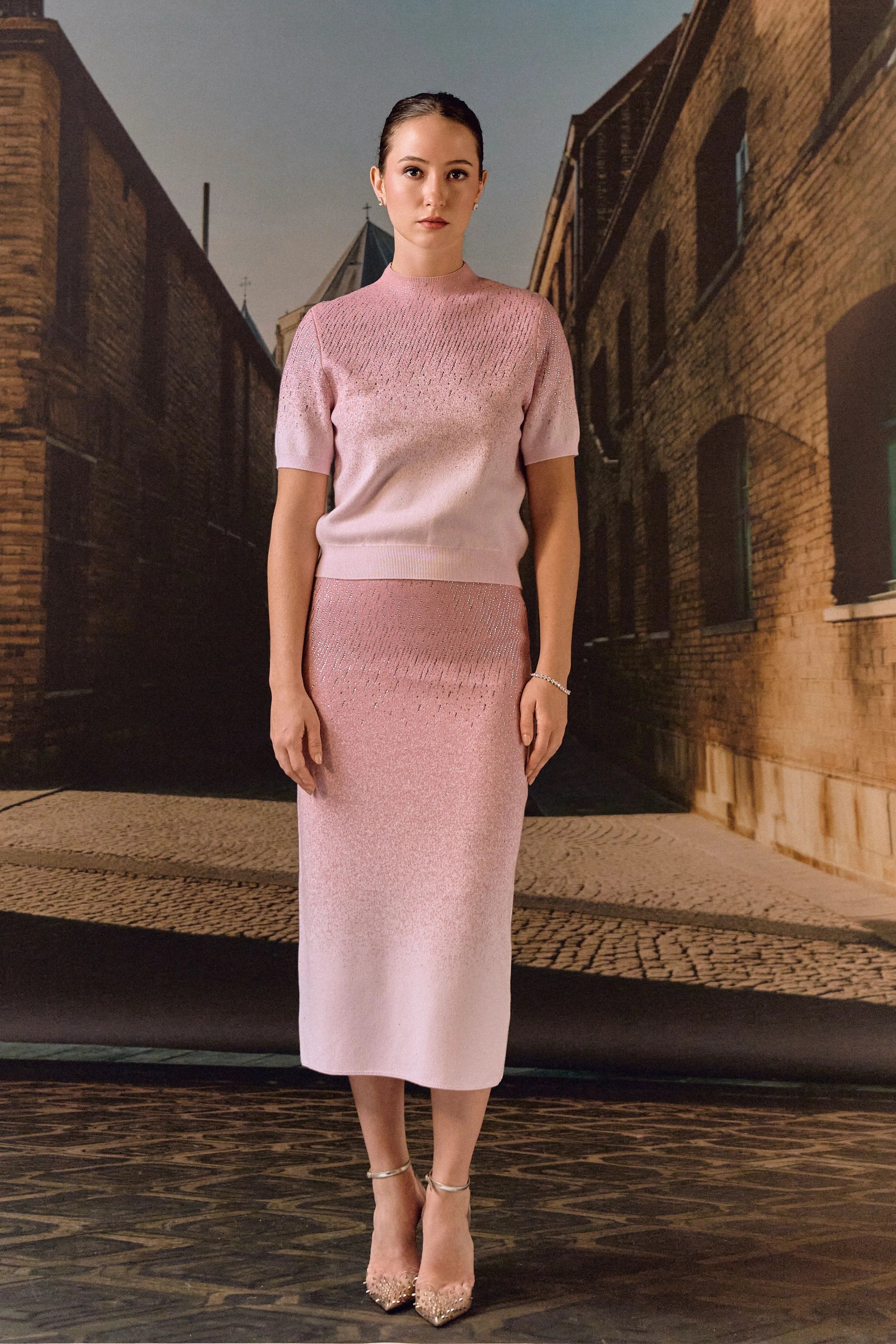 Swarovski Cashmere Co-Ord Set- Rose