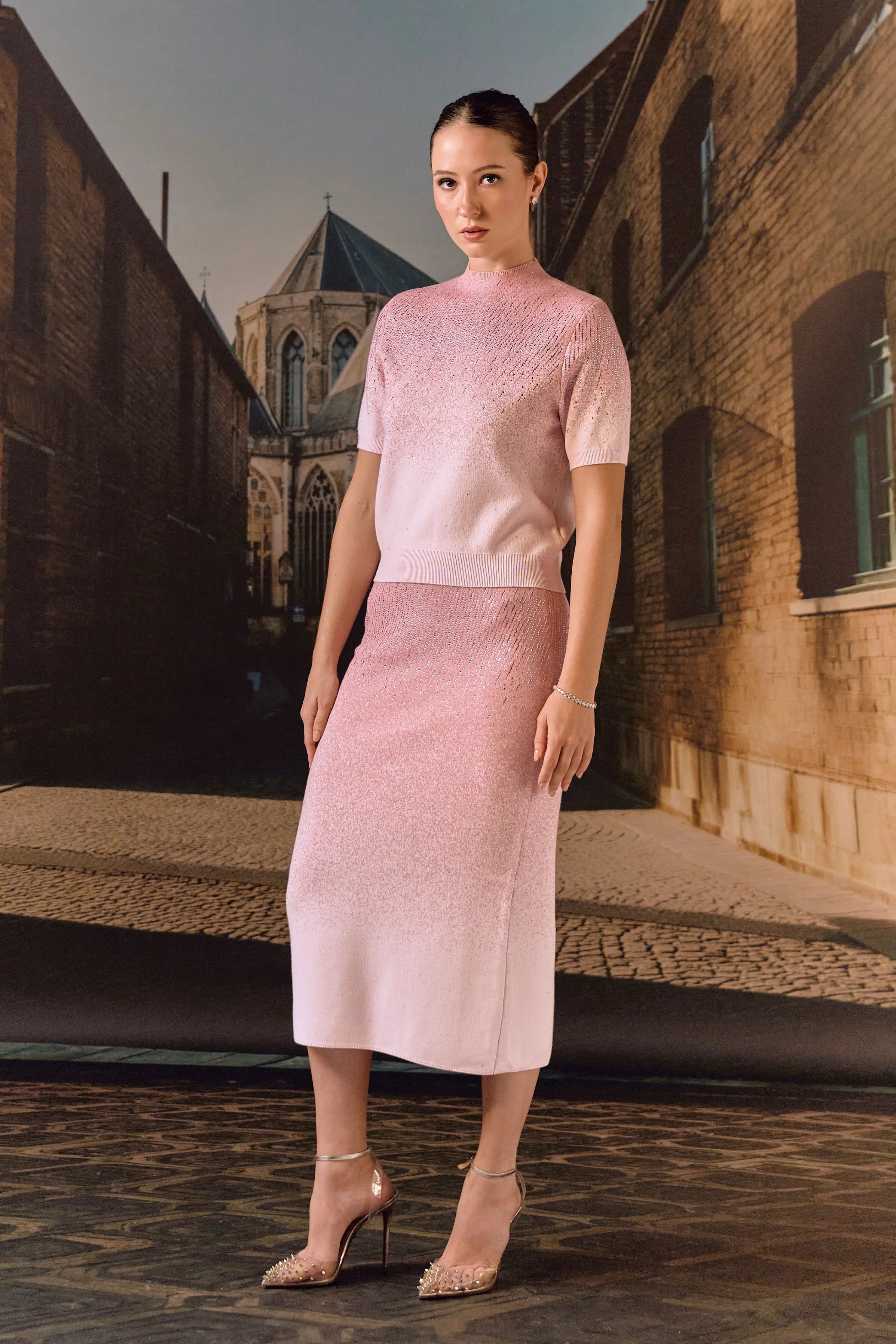 Swarovski Cashmere Co-Ord Set- Rose