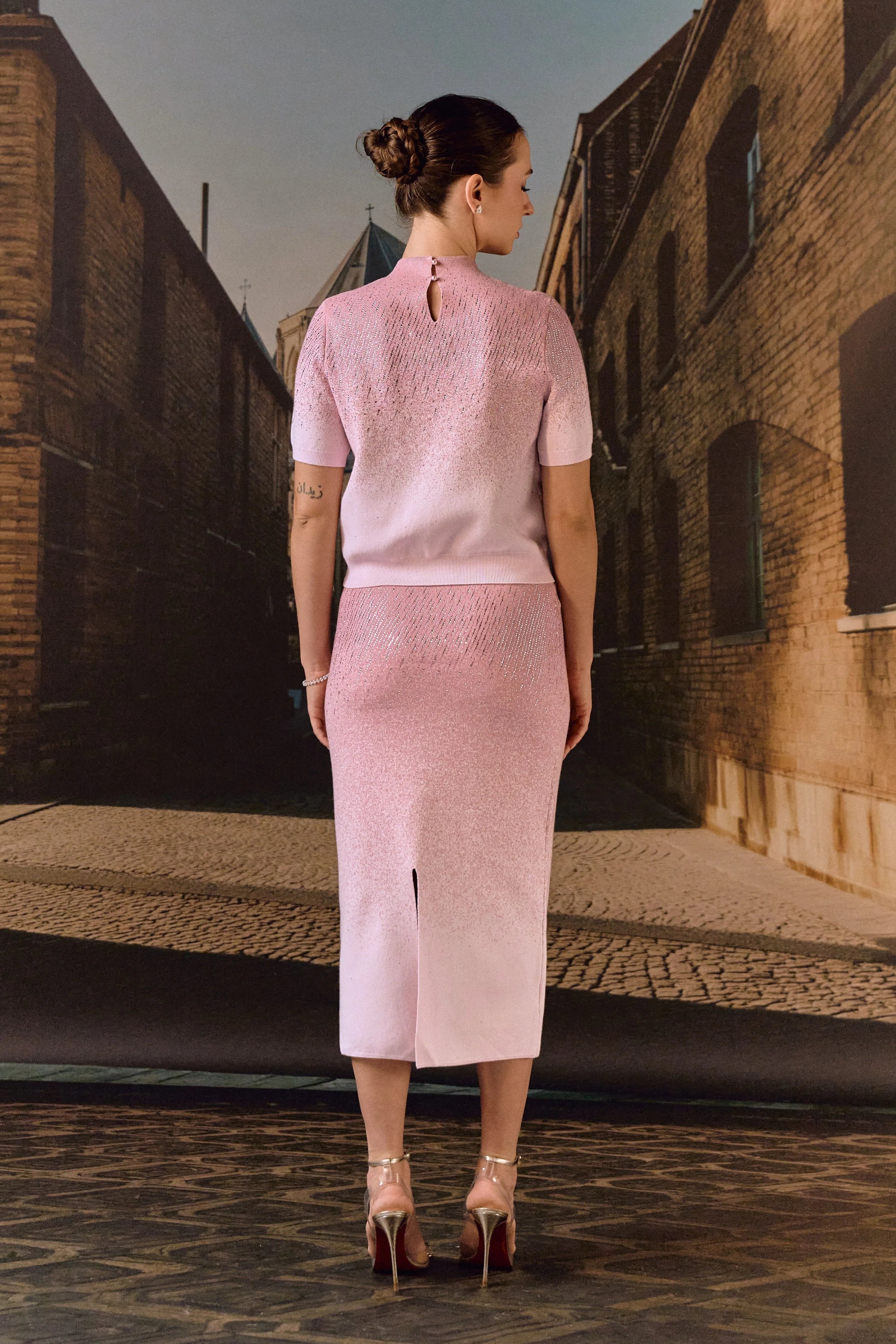 Swarovski Cashmere Co-Ord Set- Rose