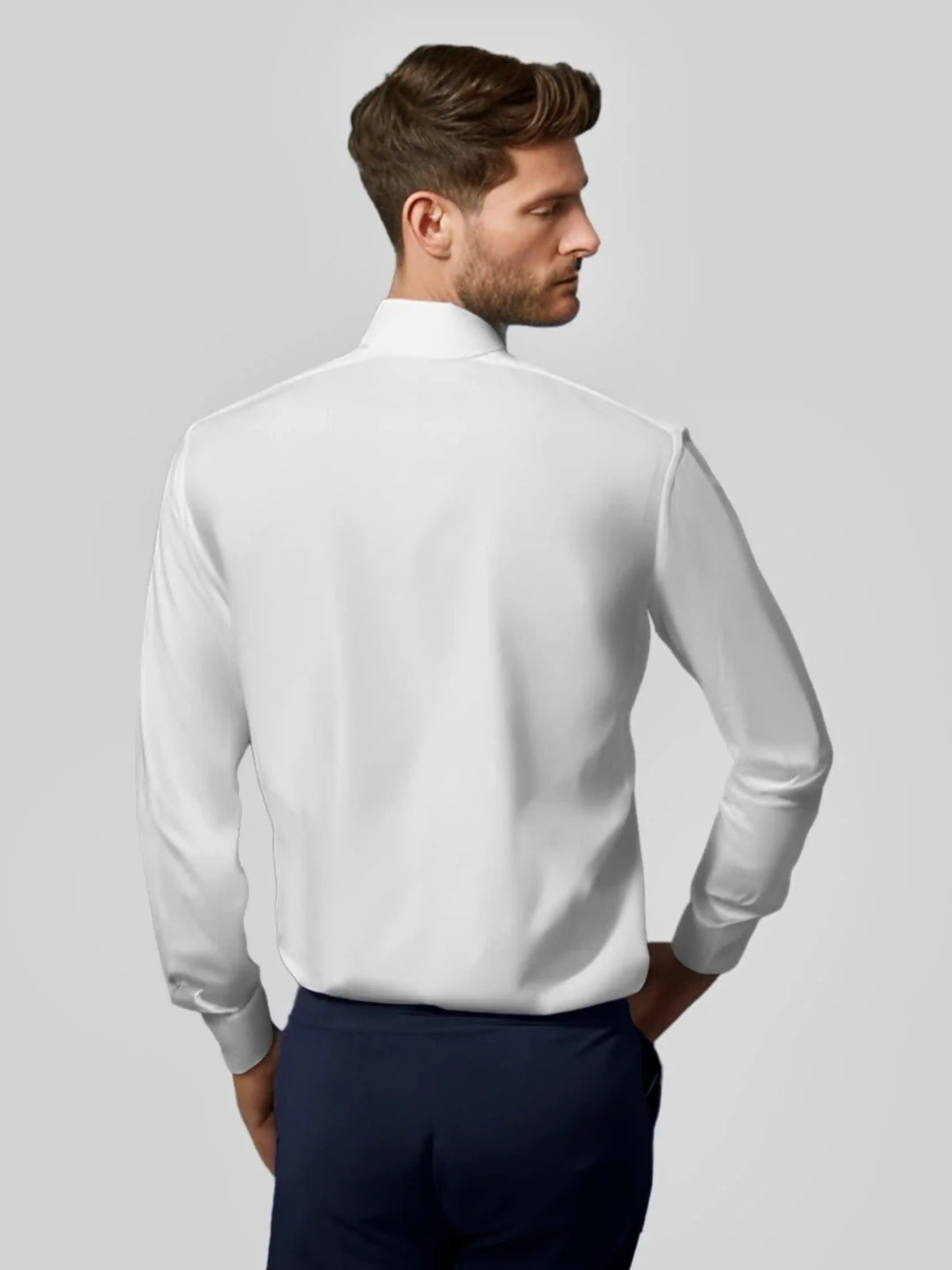 Patchwork Party Wear White Shirt