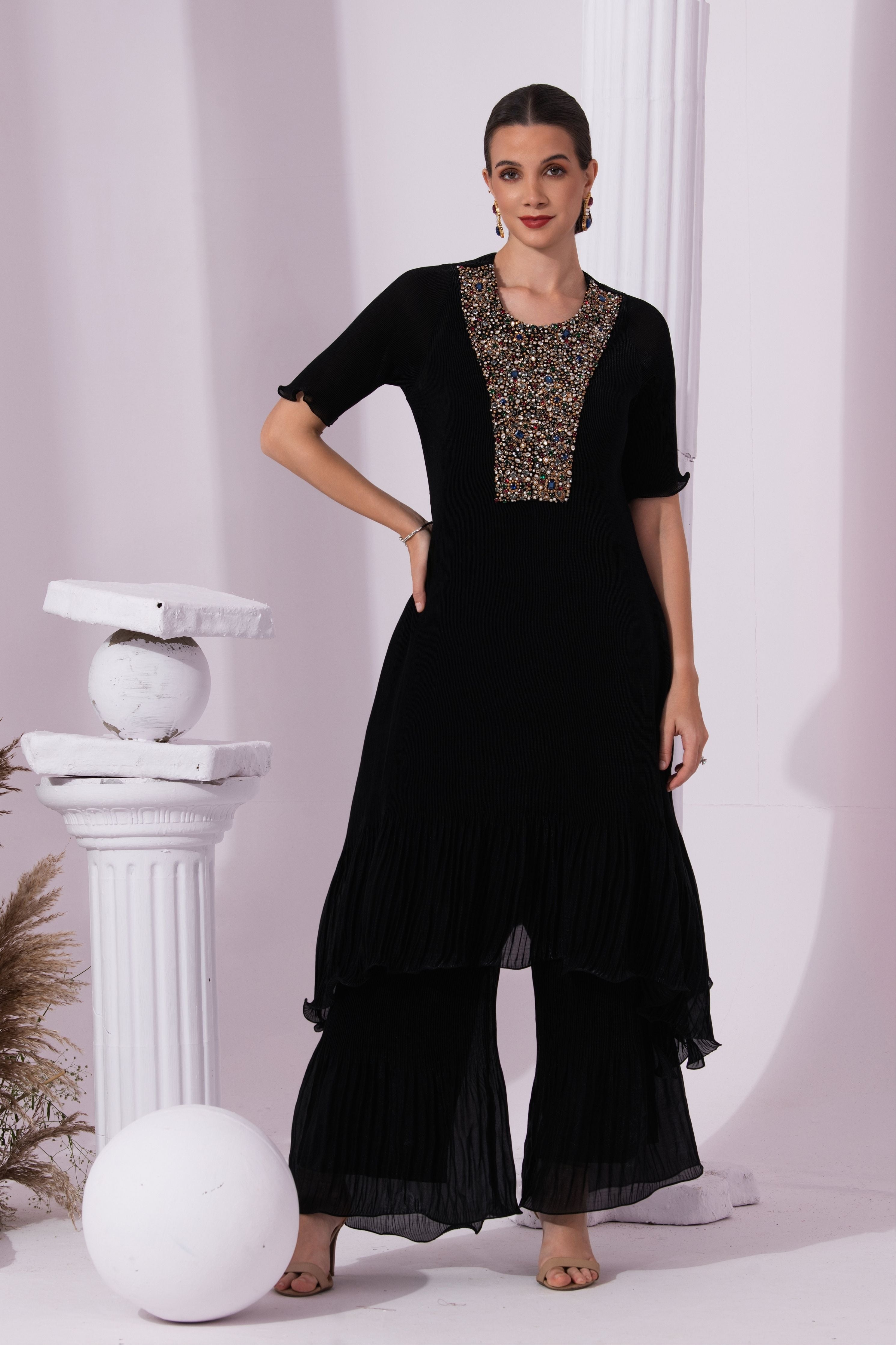 Metalic Black Kurta Set