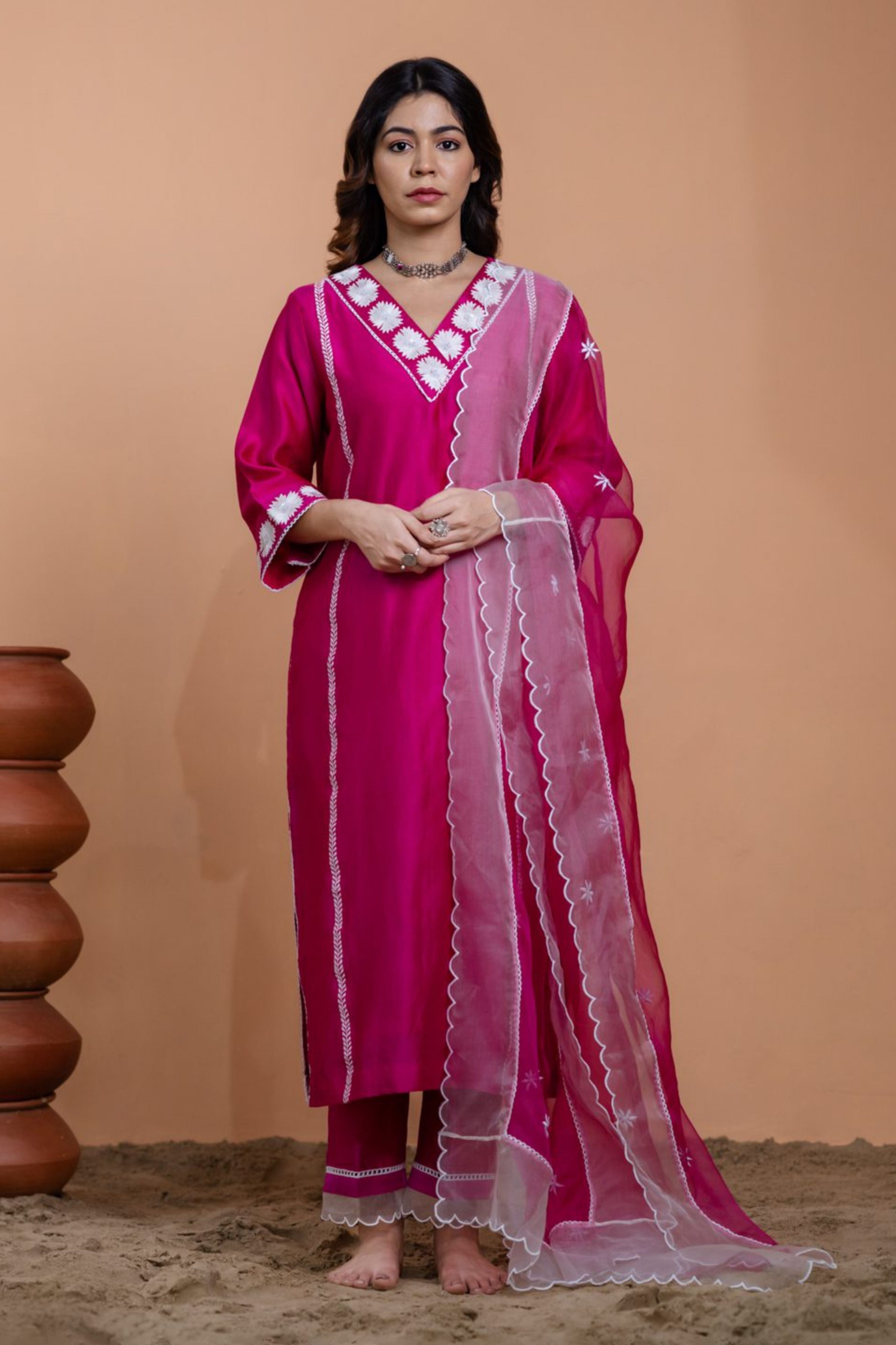 Pink Straight Kurta set