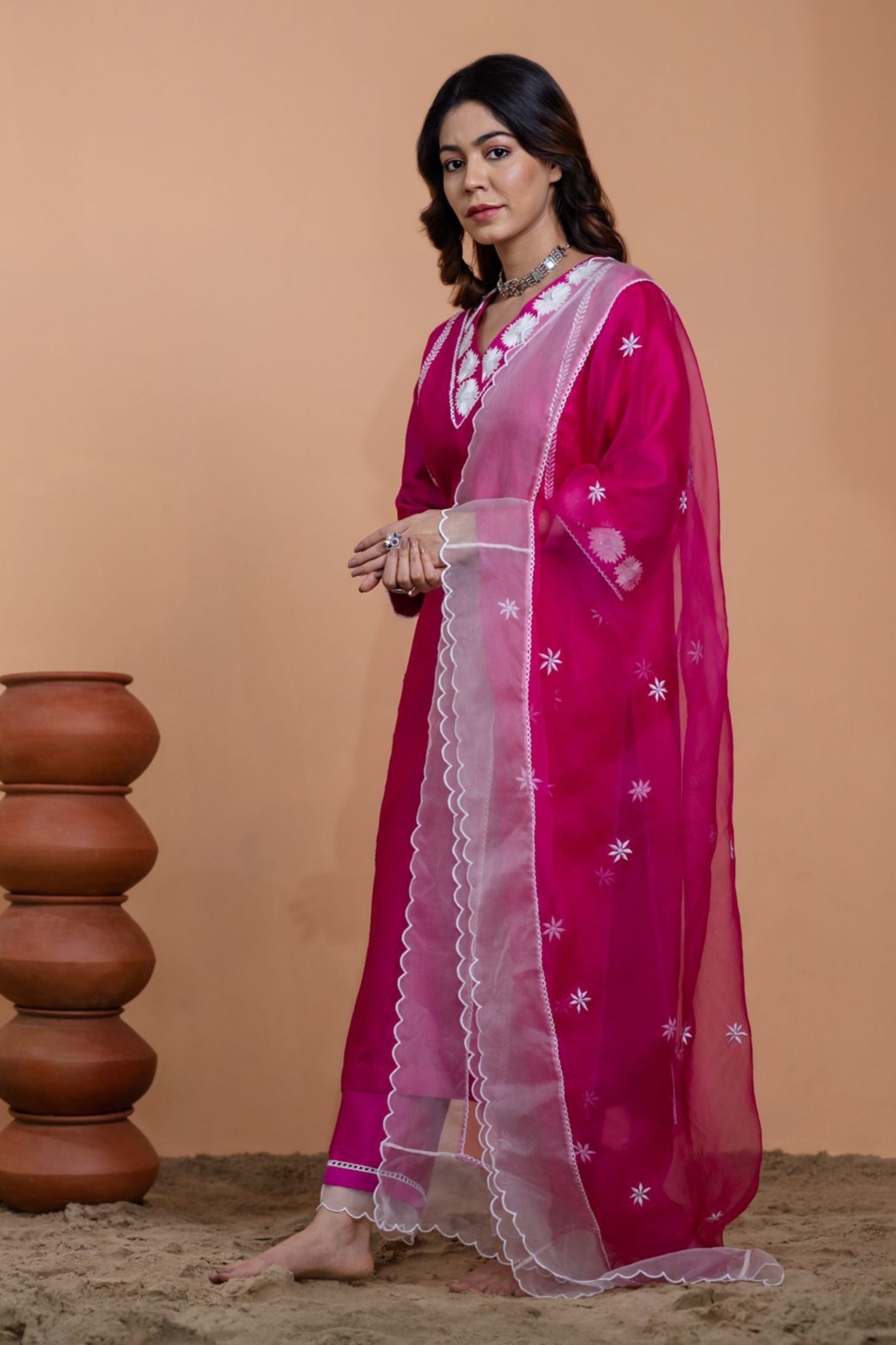 Pink Straight Kurta set