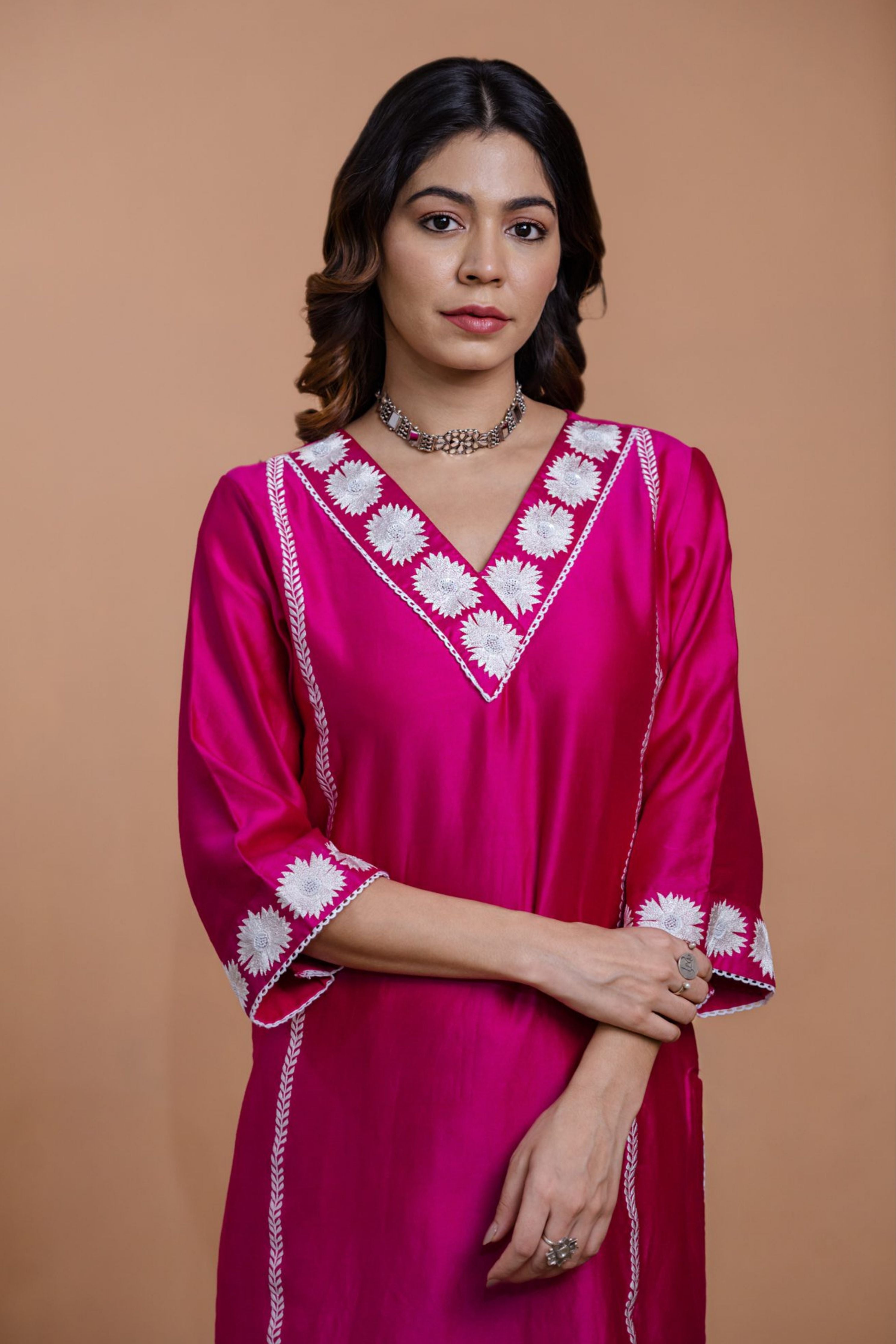 Pink Straight Kurta set