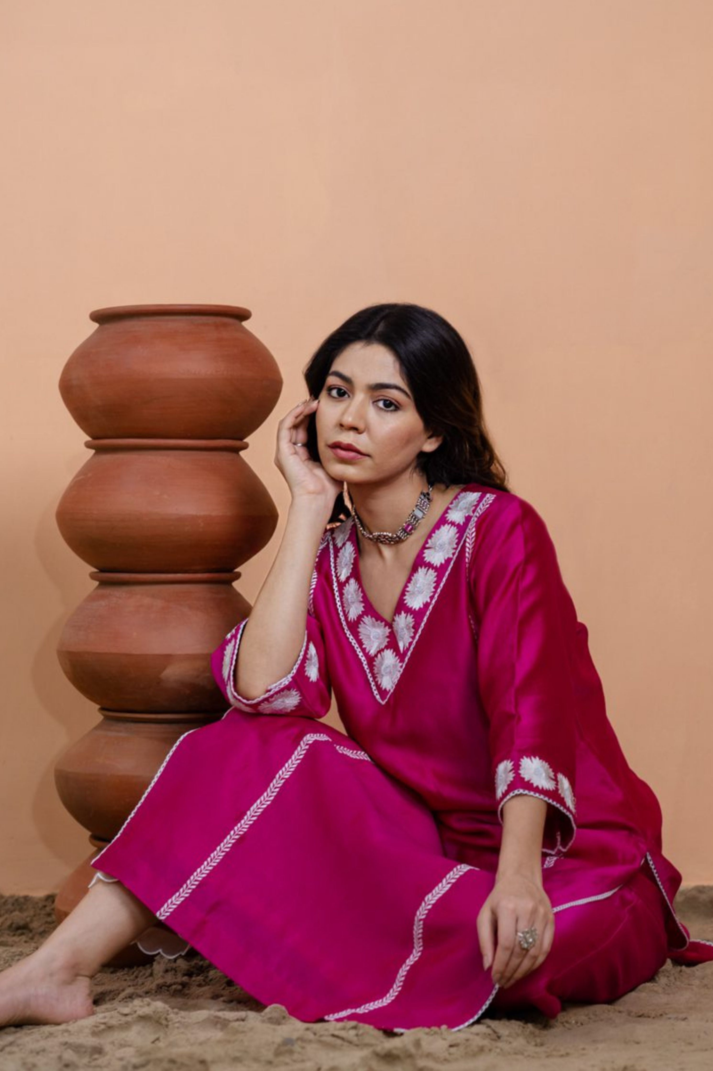Pink Straight Kurta set
