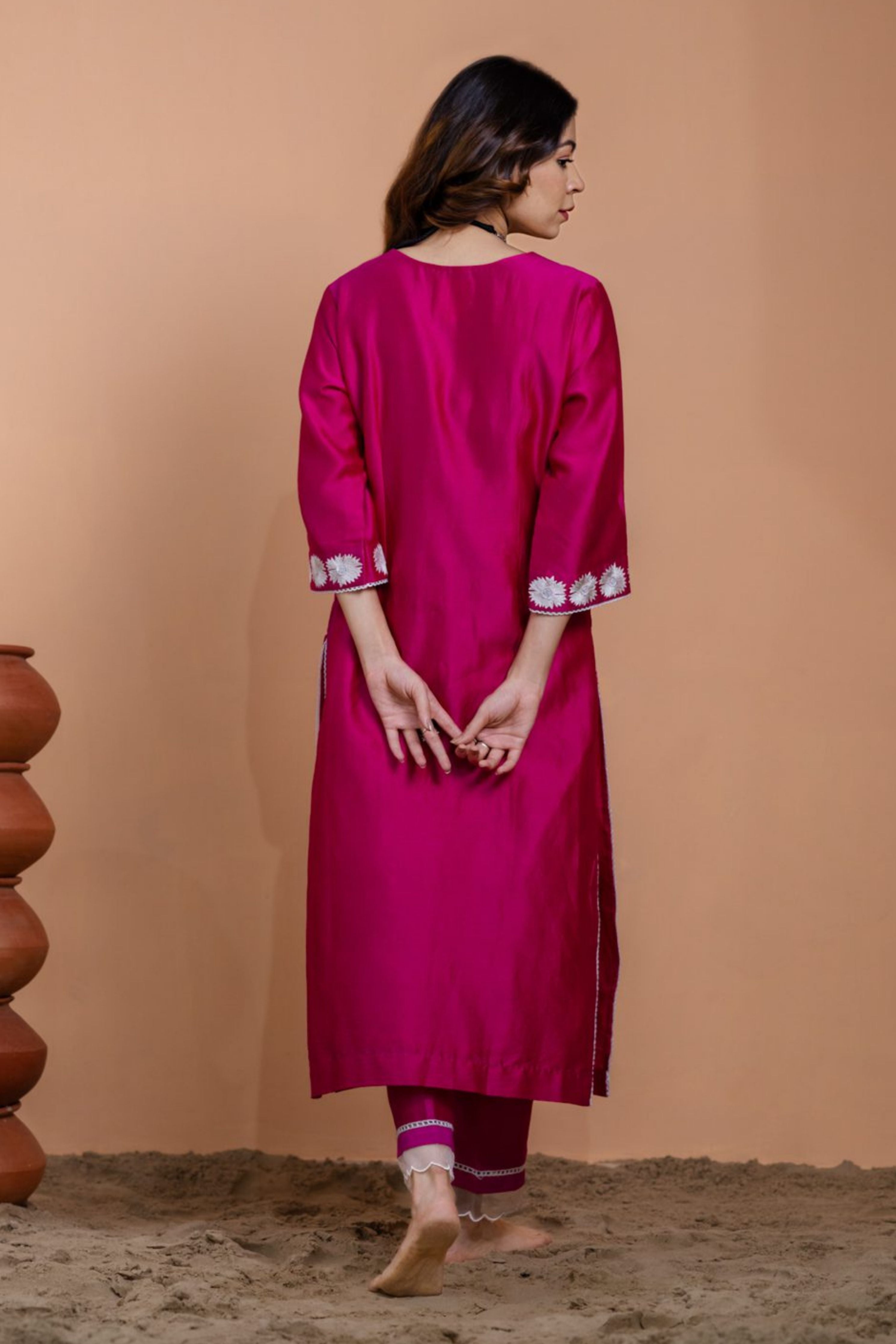 Pink Straight Kurta set