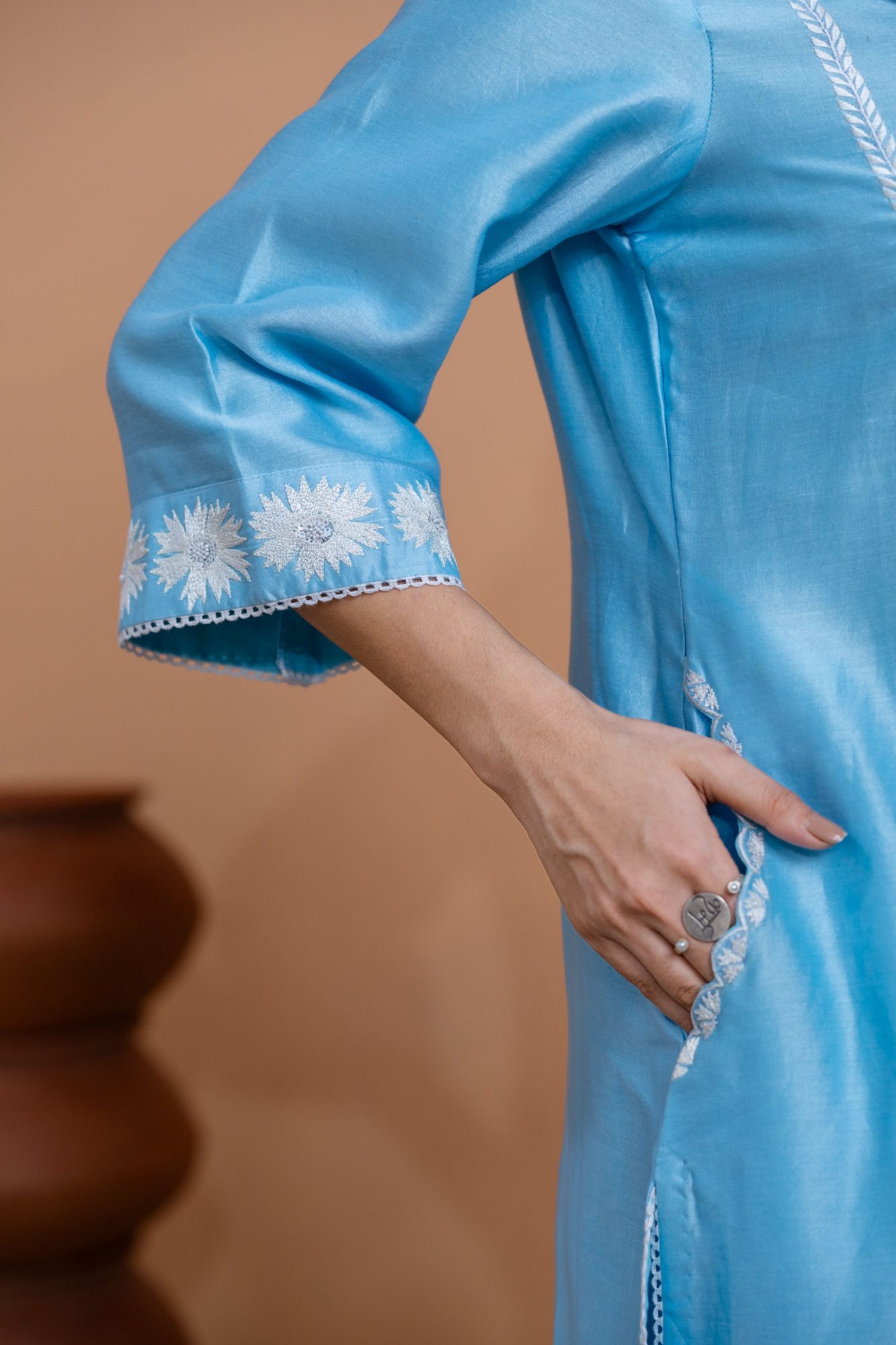 Blue Straight Kurta Set