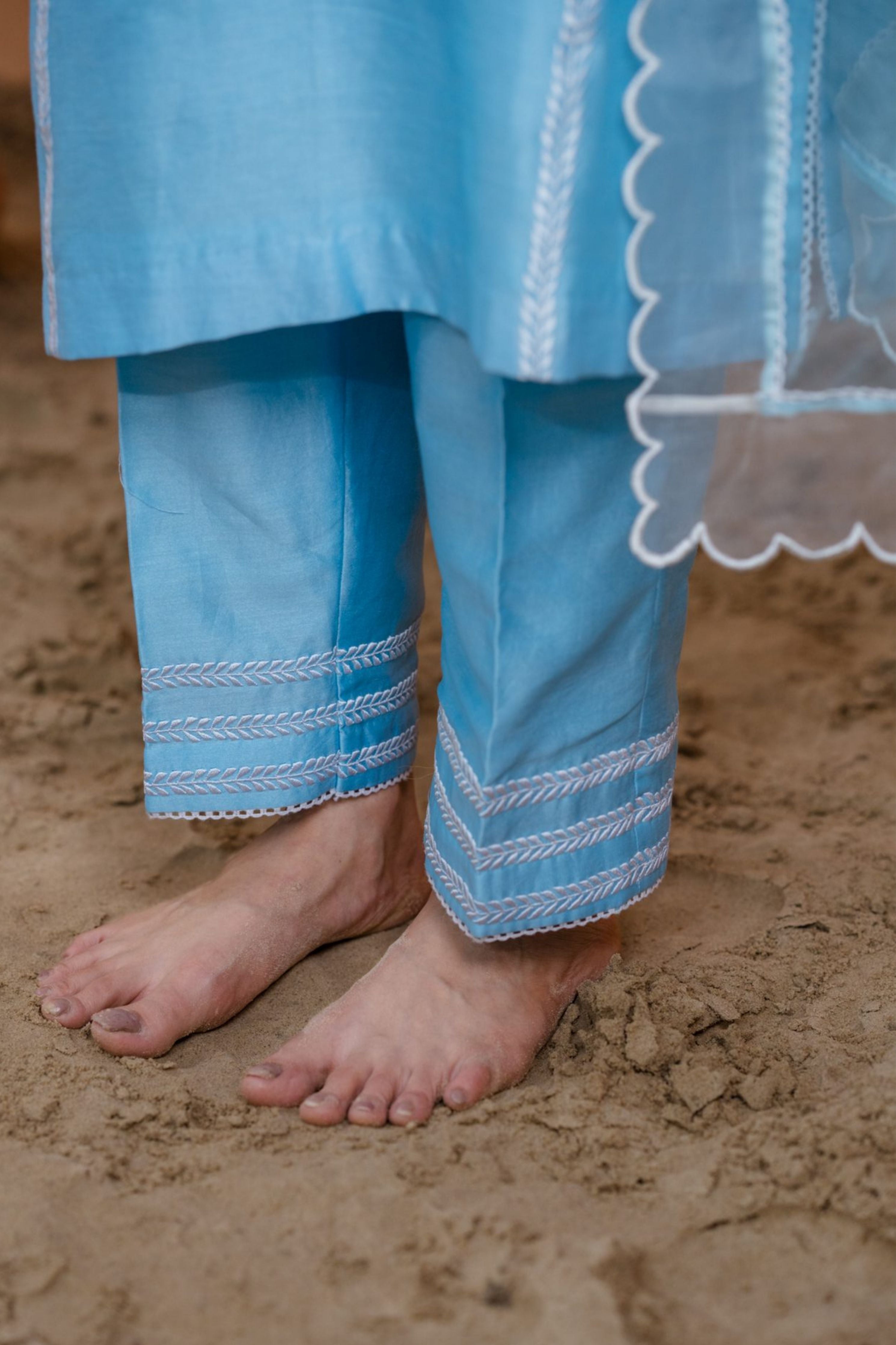 Blue Straight Kurta Set