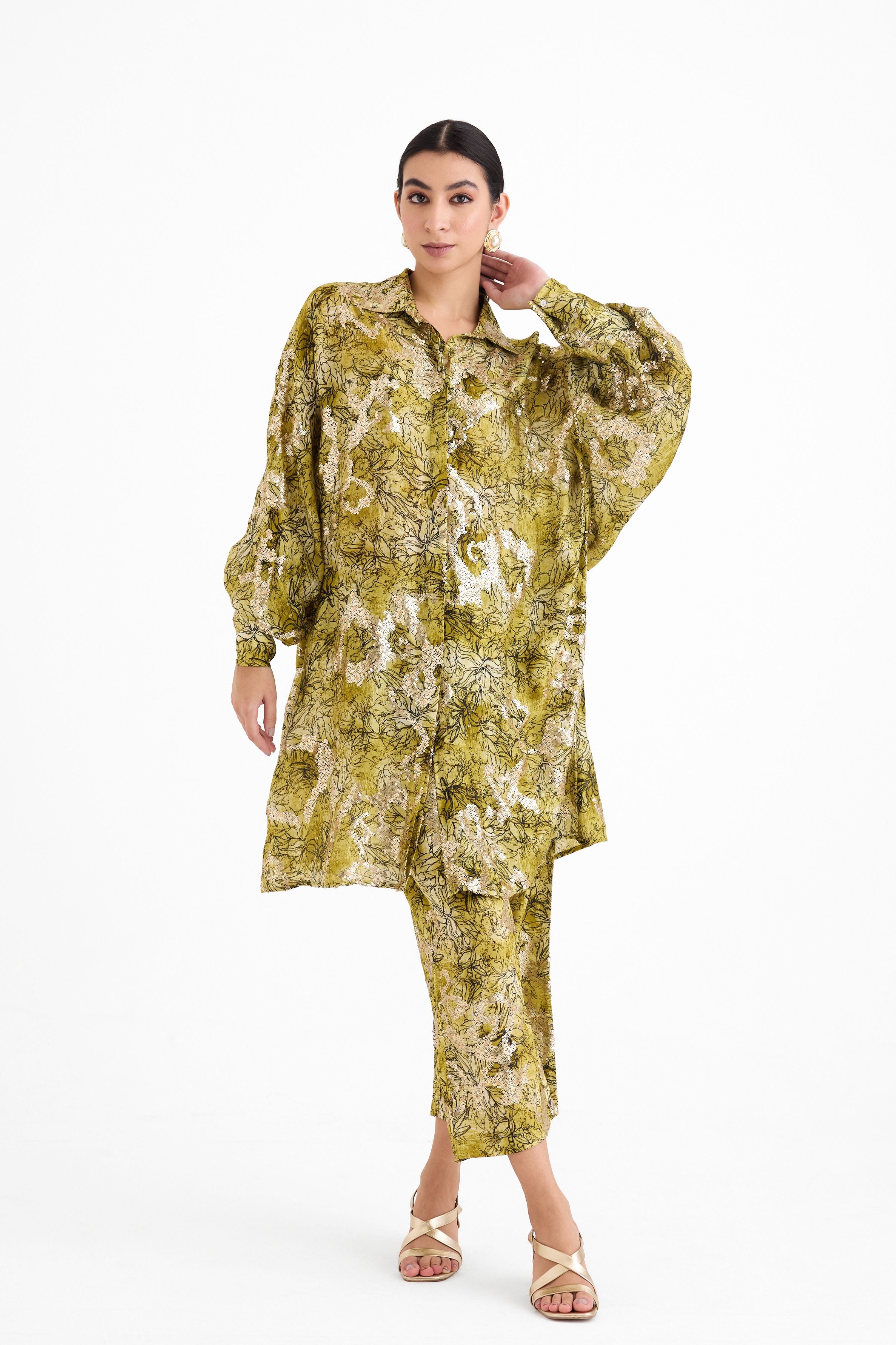 Gold Sequins Cuff Co-Ordinated Set