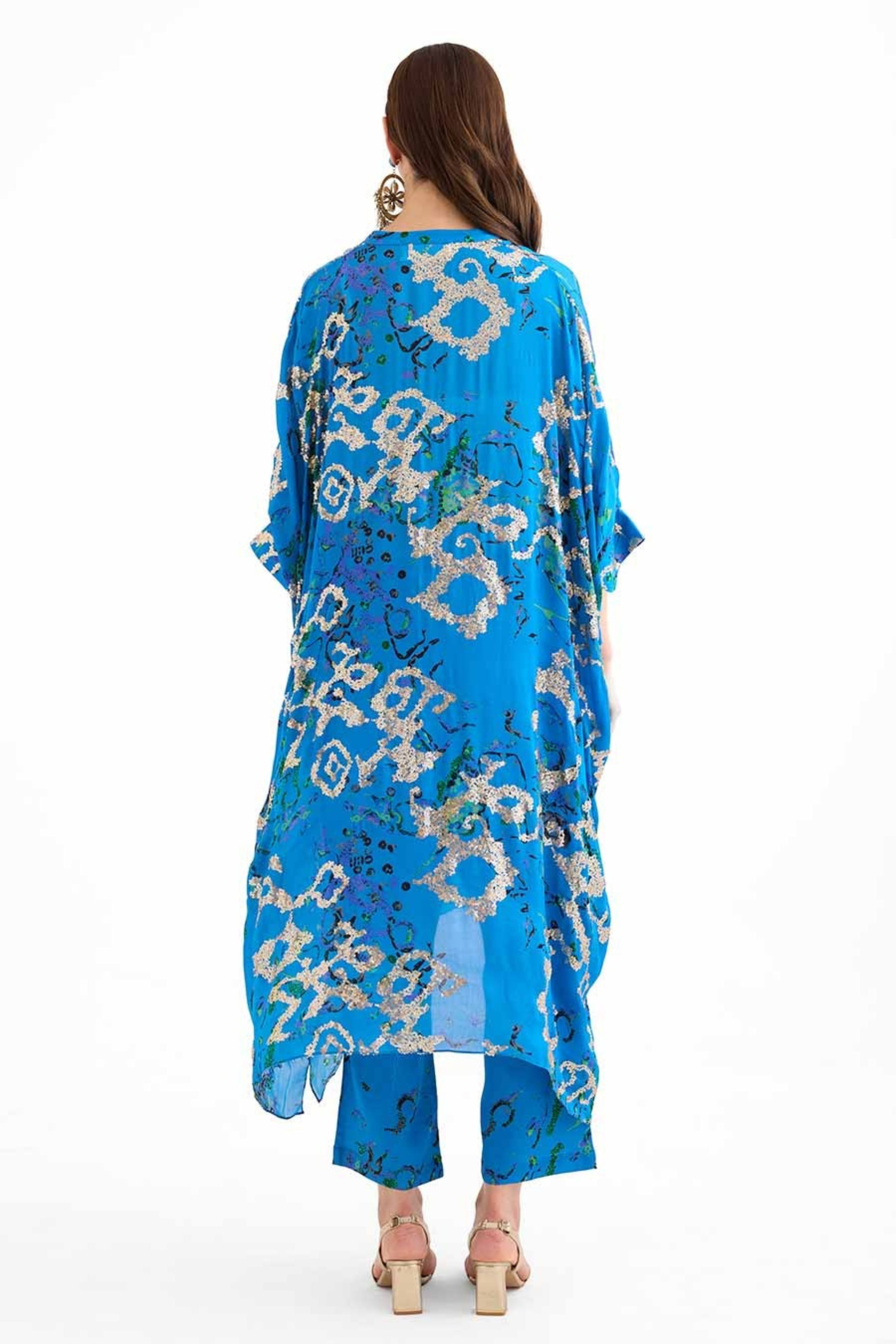 Sequins Long Kaftan Set