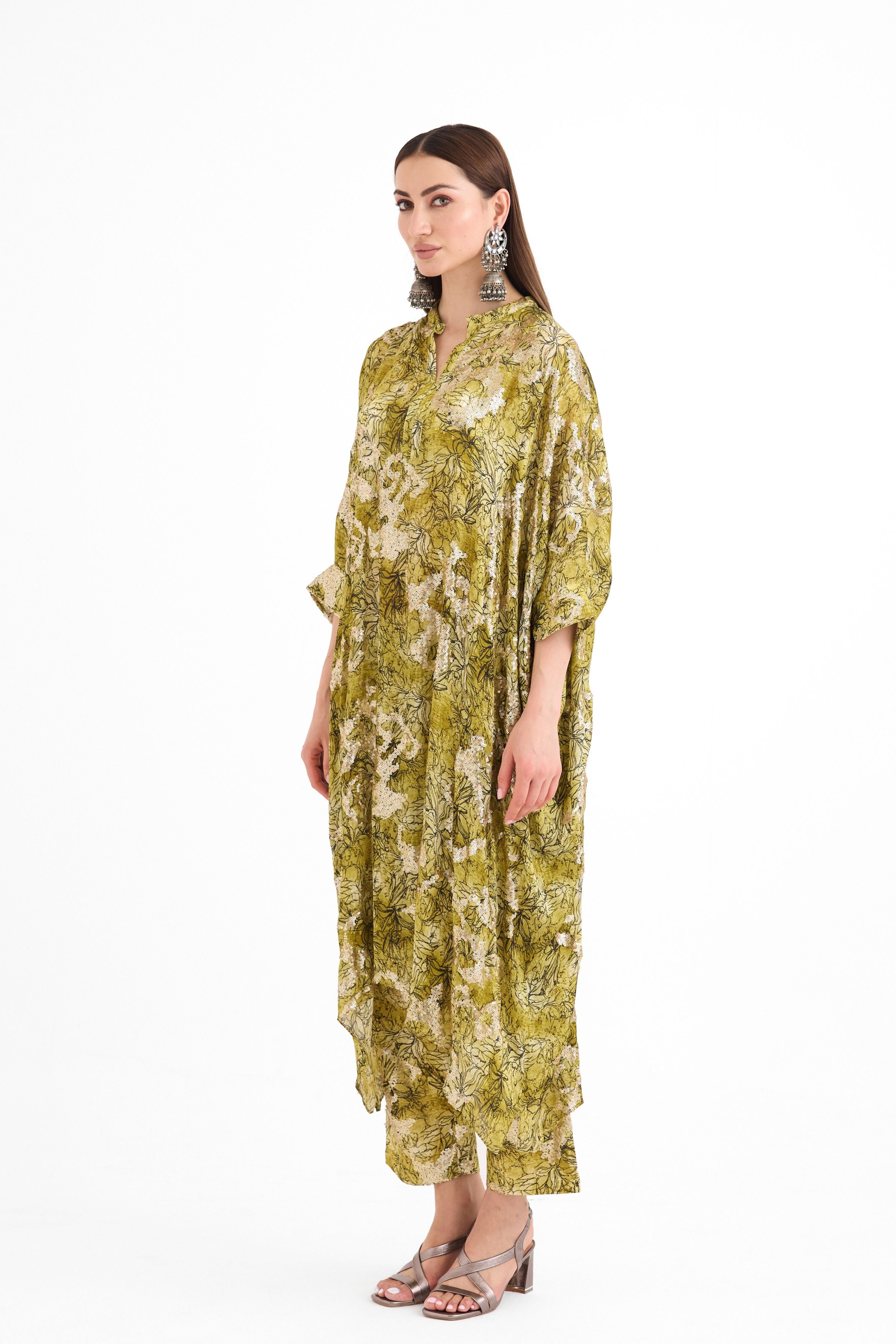 Gol Sequins Long Kaftan Set